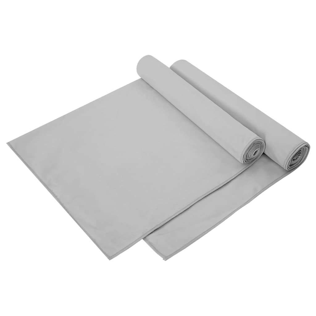 Sporthanddoeken 2 pcs Grijs 140 x 70 cm Polyester en polyamide is nu te koop bij PeponiXL, paradijselijk wonen!