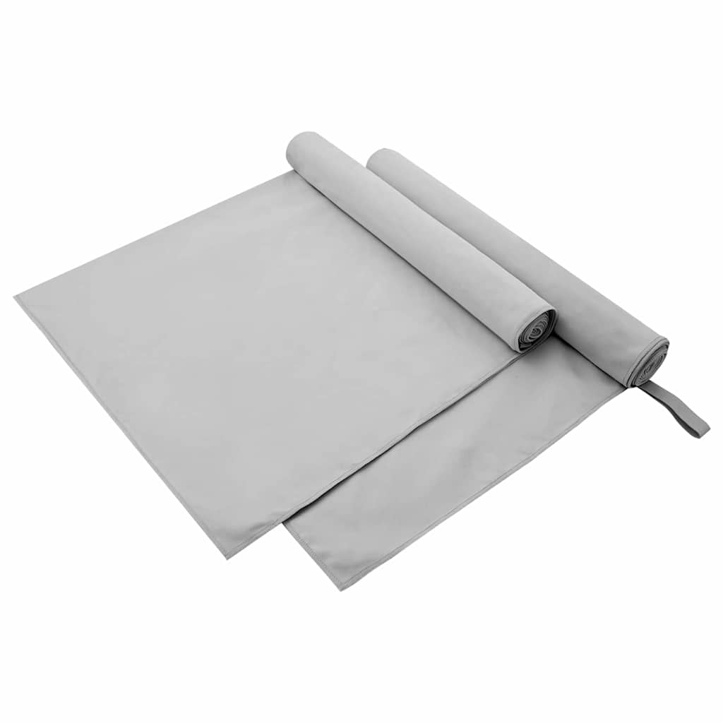 Sporthanddoeken 2 pcs Grijs 180 x 90 cm Polyester en polyamide is nu te koop bij PeponiXL, paradijselijk wonen!
