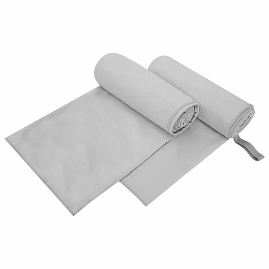 Sporthanddoeken 2 pcs Grijs 200 x 100 cm Polyester en polyamide is nu te koop bij PeponiXL, paradijselijk wonen!