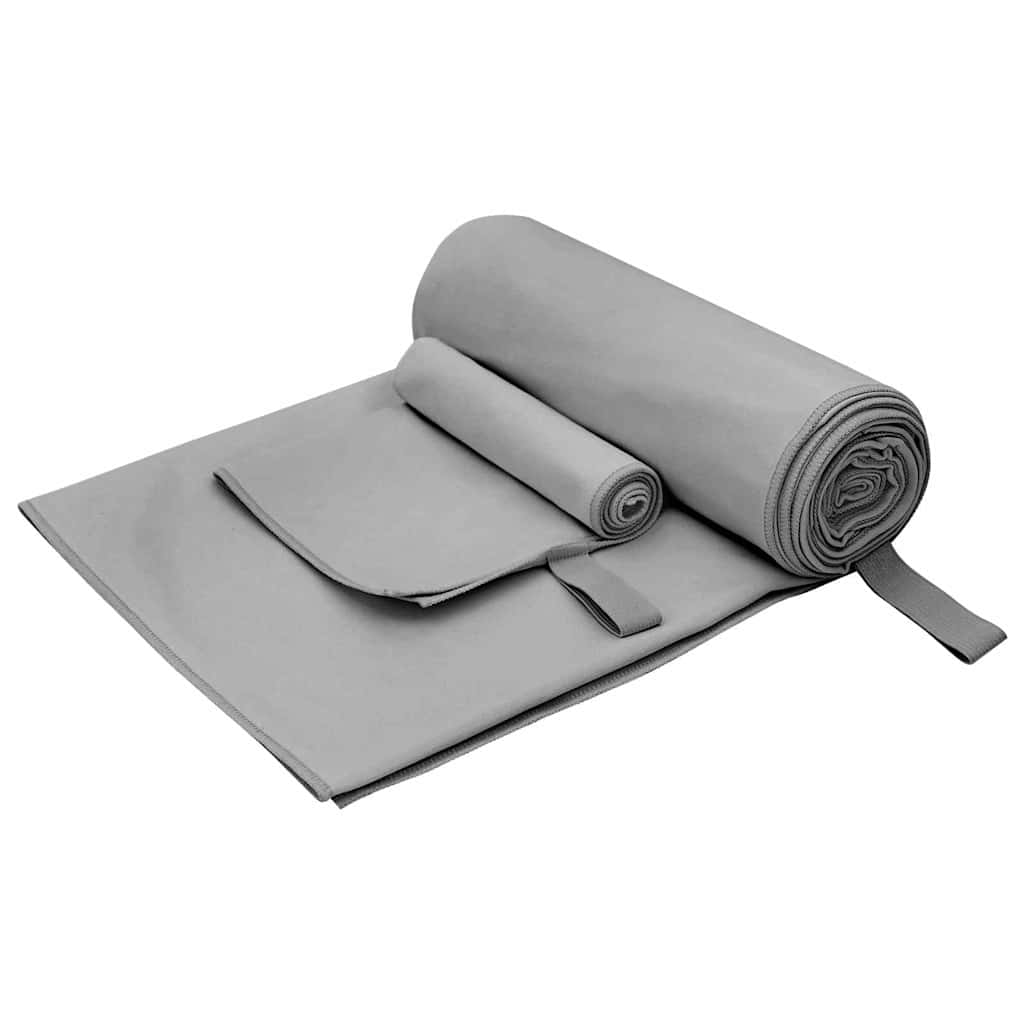 Set van Sporthanddoeken 2 pcs Donkergrijs Stof is nu te koop bij PeponiXL, paradijselijk wonen!