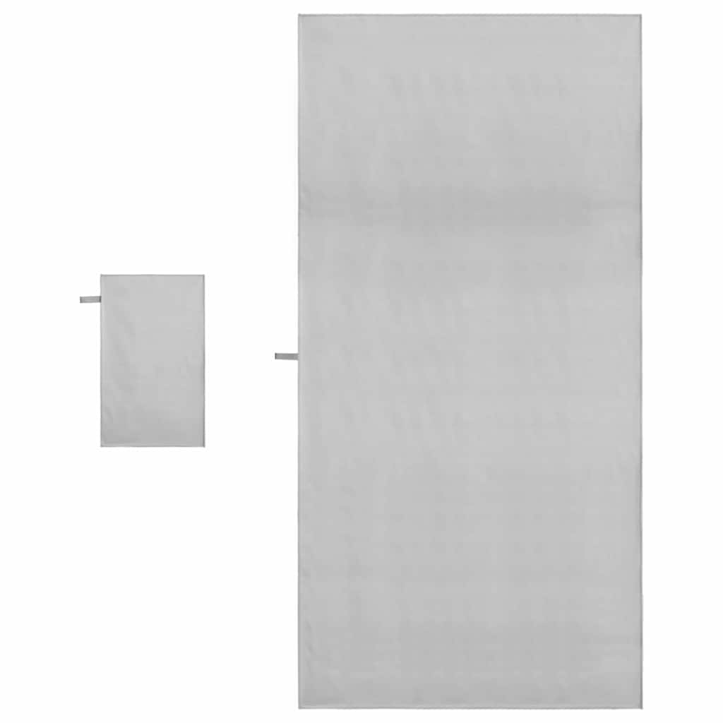 Set van Sporthanddoeken 2 pcs Grijs Stof is nu te koop bij PeponiXL, paradijselijk wonen!