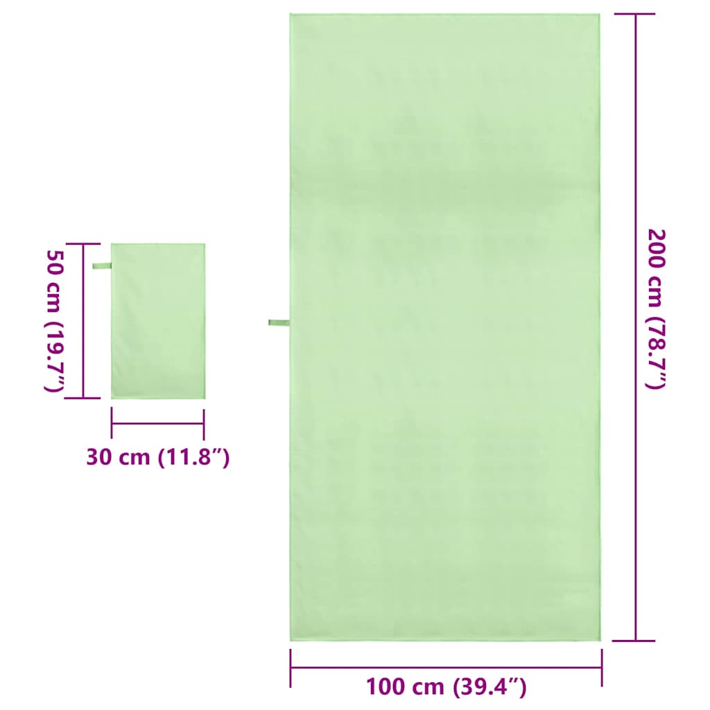 Set van Sporthanddoeken 2 pcs Groen Stof is nu te koop bij PeponiXL, paradijselijk wonen!