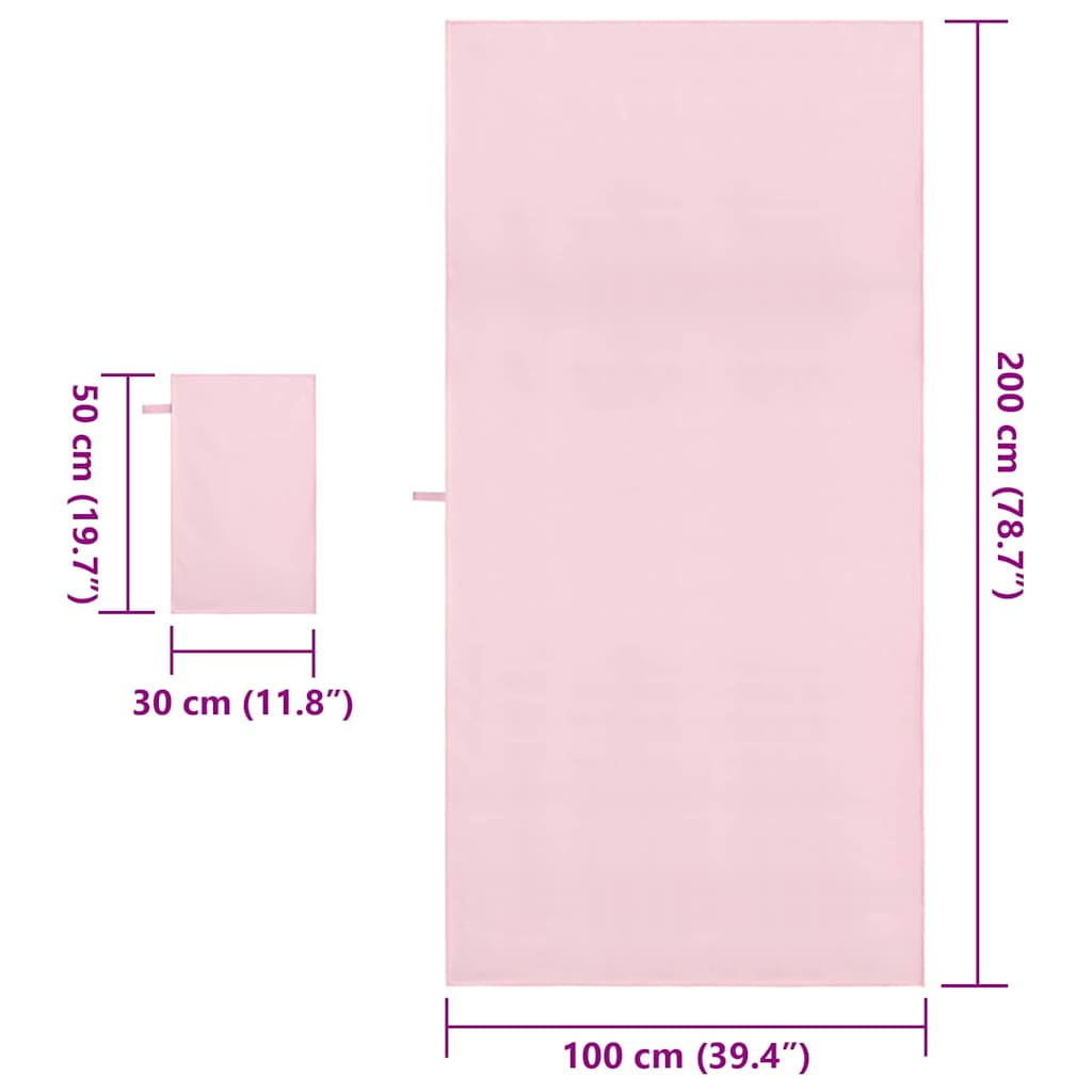 Set van Sporthanddoeken 2 pcs Roze Stof is nu te koop bij PeponiXL, paradijselijk wonen!