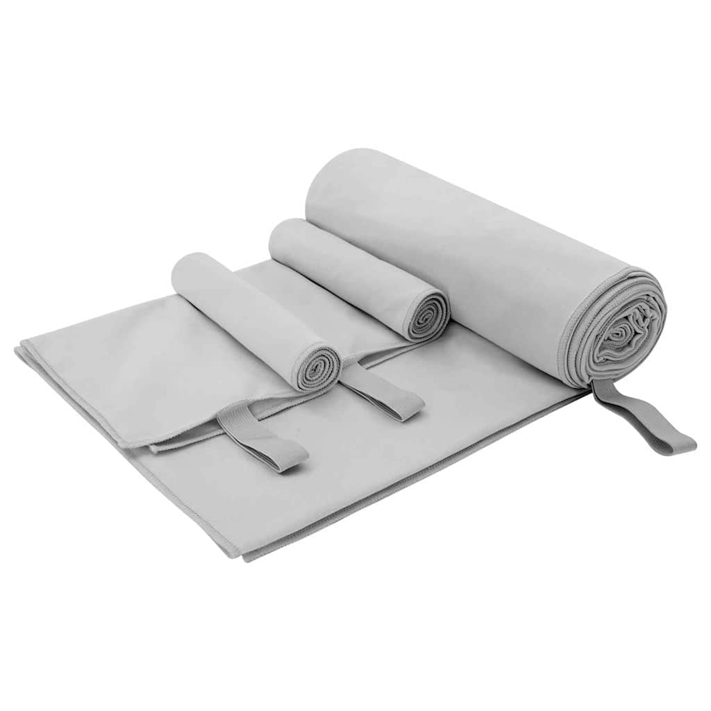 Set van Sporthanddoeken 3 pcs Grijs Polyester en Polyamide is nu te koop bij PeponiXL, paradijselijk wonen!