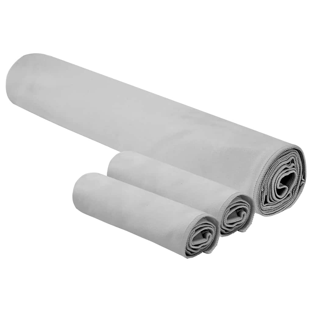 Set van Sporthanddoeken 3 pcs Grijs Polyester en Polyamide is nu te koop bij PeponiXL, paradijselijk wonen!