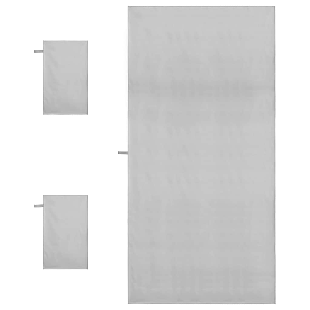 Set van Sporthanddoeken 3 pcs Grijs Polyester en Polyamide is nu te koop bij PeponiXL, paradijselijk wonen!