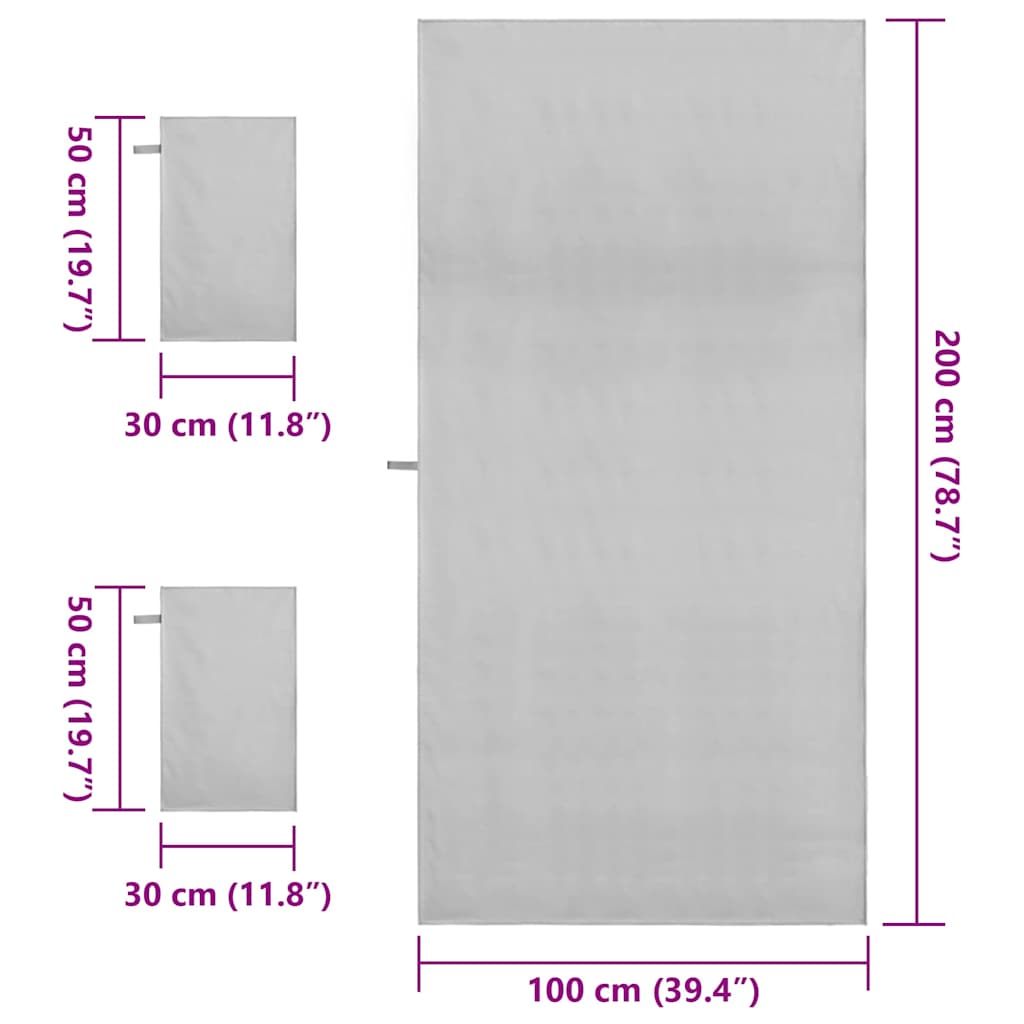 Set van Sporthanddoeken 3 pcs Grijs Polyester en Polyamide is nu te koop bij PeponiXL, paradijselijk wonen!