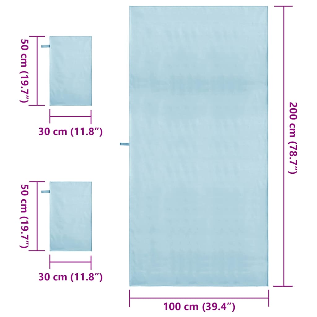 Set van Sporthanddoeken 3 pcs Blauw Polyester en Polyamide is nu te koop bij PeponiXL, paradijselijk wonen!