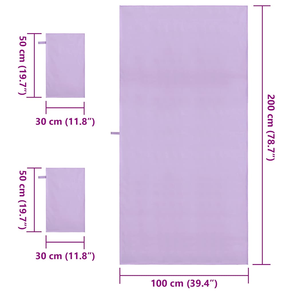 Set van Sporthanddoeken 3 pcs Paars Polyester en Polyamide is nu te koop bij PeponiXL, paradijselijk wonen!