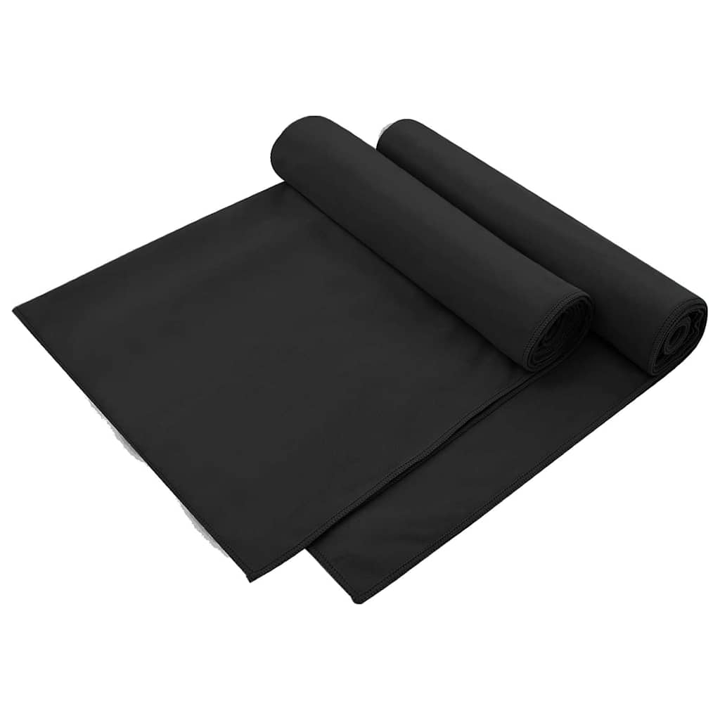 Buiten Stoel Handdoeken 2 pcs Zwart 130 x 60 cm is nu te koop bij PeponiXL, paradijselijk wonen!