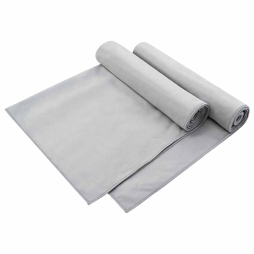 Buiten Stoel Handdoeken 2 pcs Grijs 130 x 60 cm is nu te koop bij PeponiXL, paradijselijk wonen!