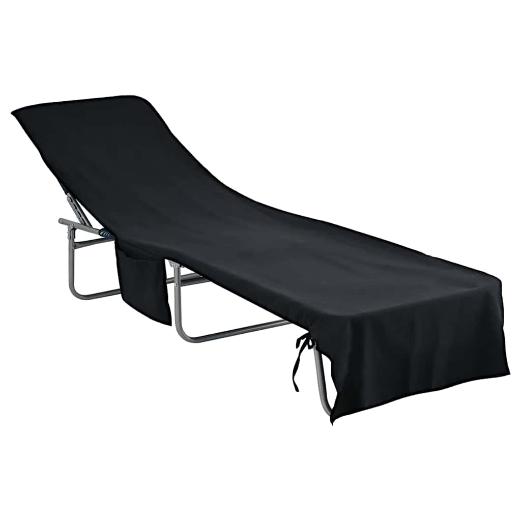 Ligbedhanddoeken 2 st Zwart 210 x 75 cm is nu te koop bij PeponiXL, paradijselijk wonen!