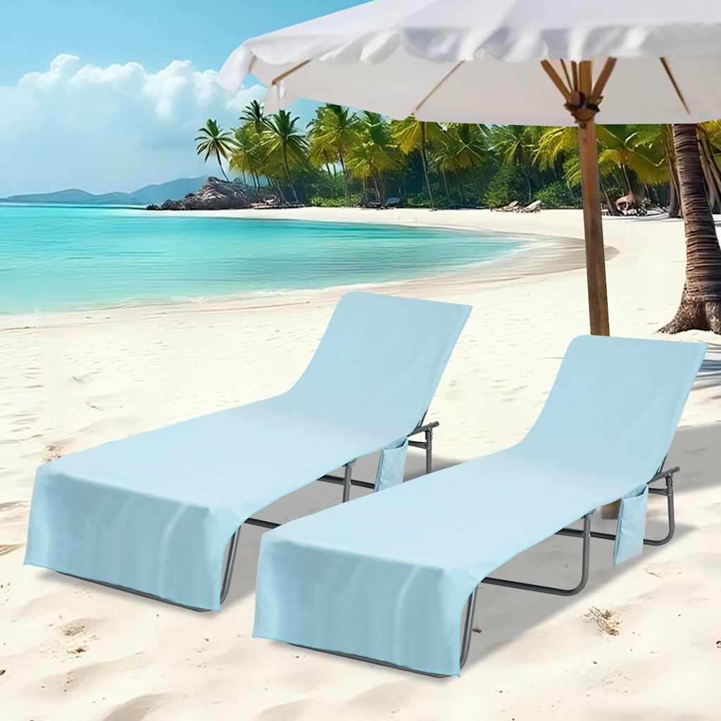 Ligbedhanddoeken 2 pcs Blauw 210 x 75 cm Polyester en Polyamide is nu te koop bij PeponiXL, paradijselijk wonen!