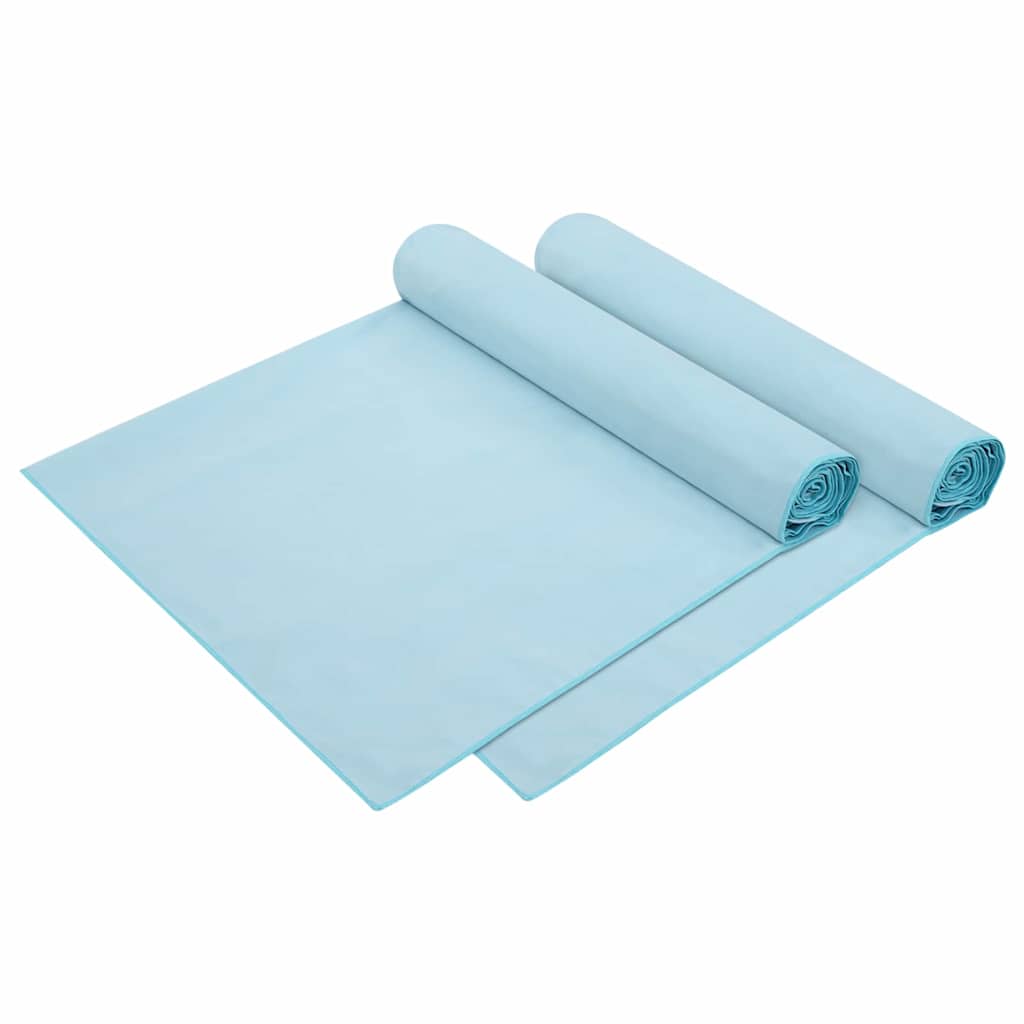Ligbedhanddoeken 2 pcs Blauw 210 x 75 cm Polyester en Polyamide is nu te koop bij PeponiXL, paradijselijk wonen!