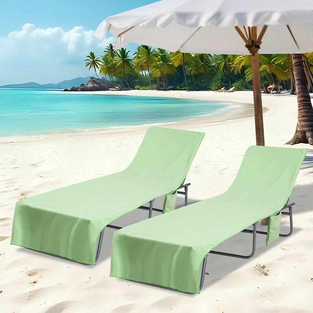 Ligbedhanddoeken 2 pcs Groen 210 x 75 cm Polyester en Polyamide is nu te koop bij PeponiXL, paradijselijk wonen!