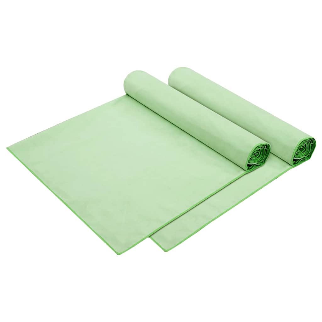 Ligbedhanddoeken 2 pcs Groen 210 x 75 cm Polyester en Polyamide is nu te koop bij PeponiXL, paradijselijk wonen!