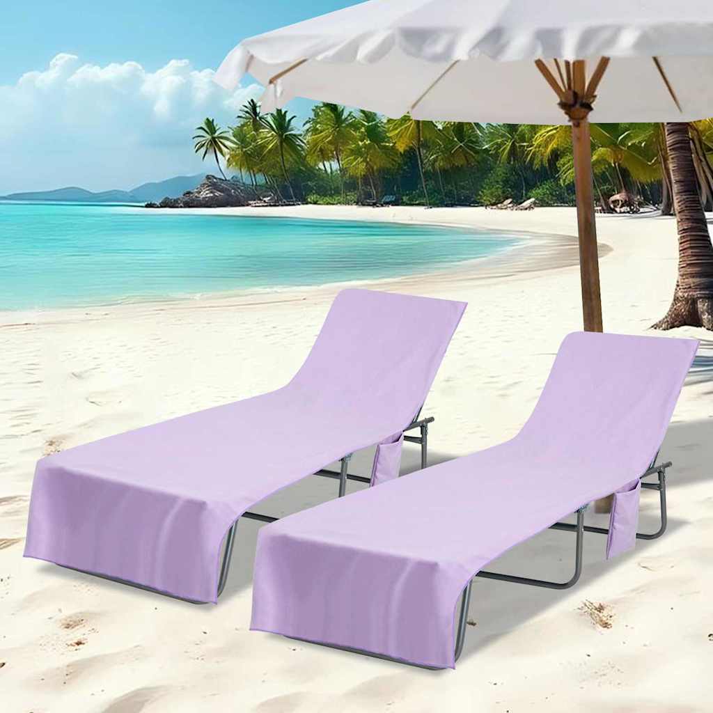 Ligbedhanddoeken 2 pcs Paars 210 x 75 cm Polyester en Polyamide is nu te koop bij PeponiXL, paradijselijk wonen!