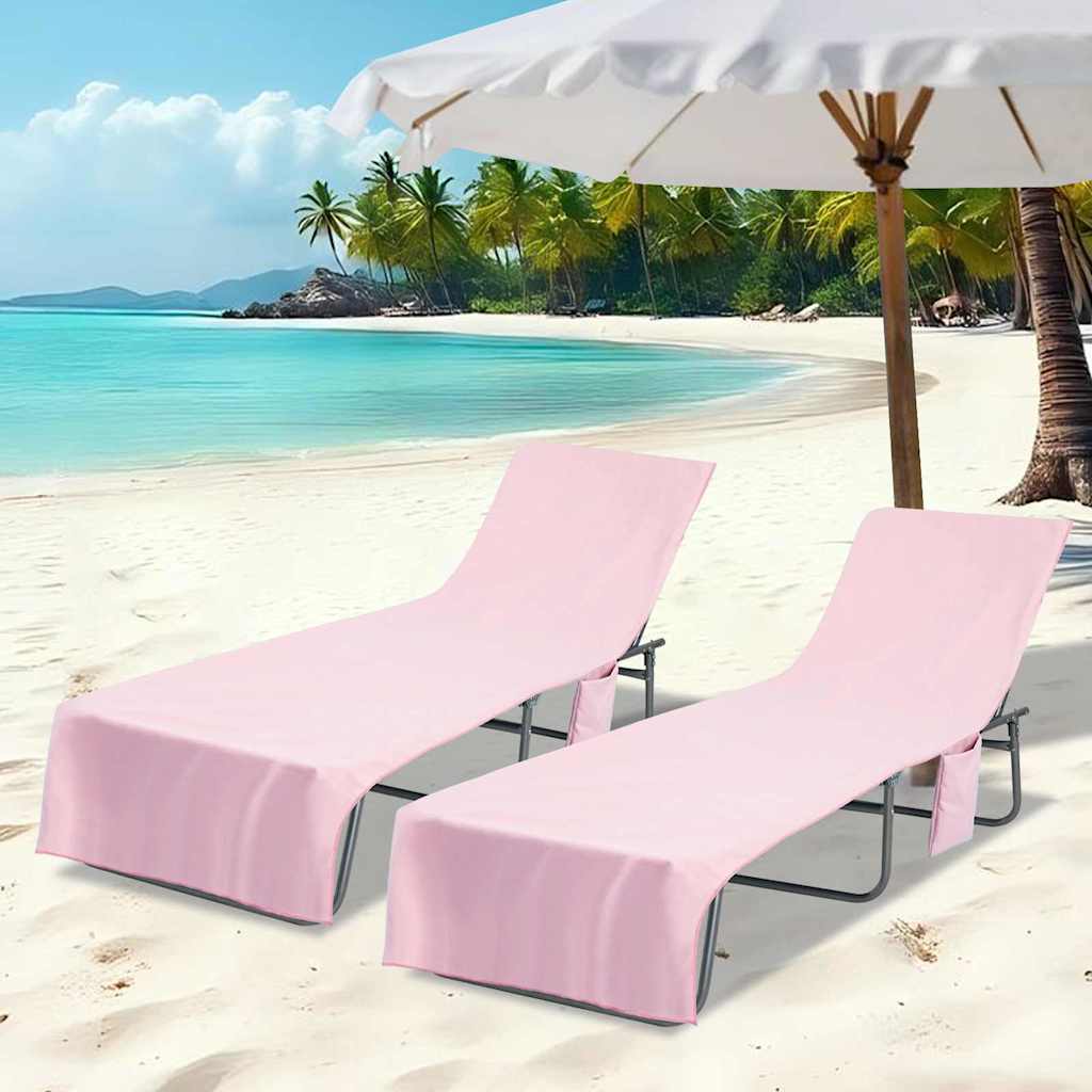 Ligbedhanddoeken 2 pcs Roze 210 x 75 cm Polyester en Polyamide is nu te koop bij PeponiXL, paradijselijk wonen!