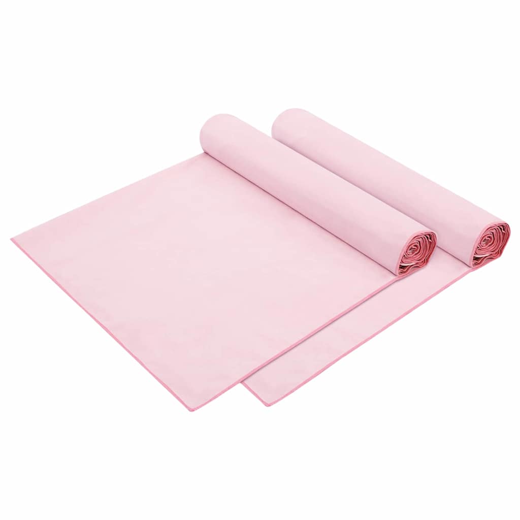 Ligbedhanddoeken 2 pcs Roze 210 x 75 cm Polyester en Polyamide is nu te koop bij PeponiXL, paradijselijk wonen!