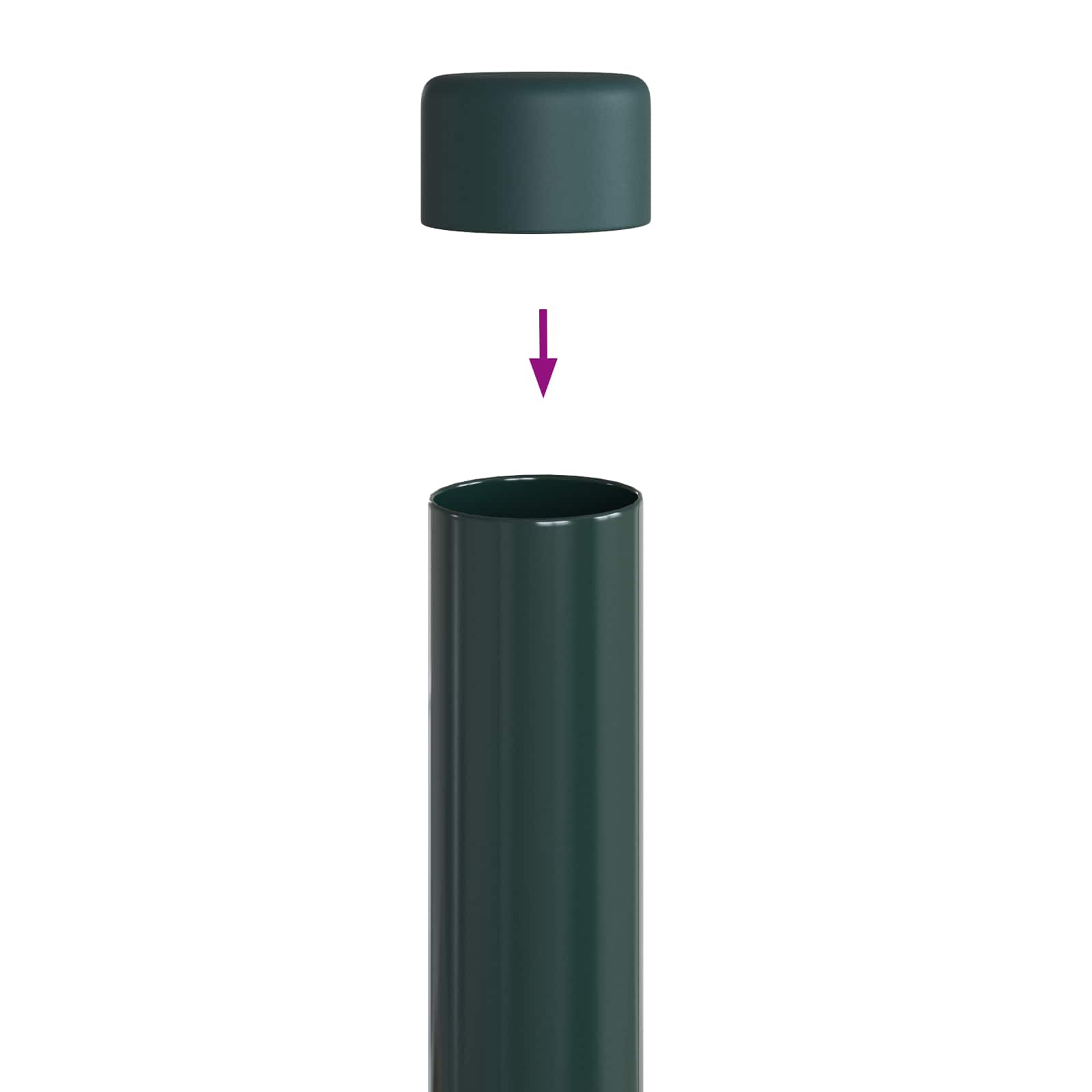 Afrasteringspaal 2 pcs Groen 60 cm Poedergecoat staal is nu te koop bij PeponiXL, paradijselijk wonen!