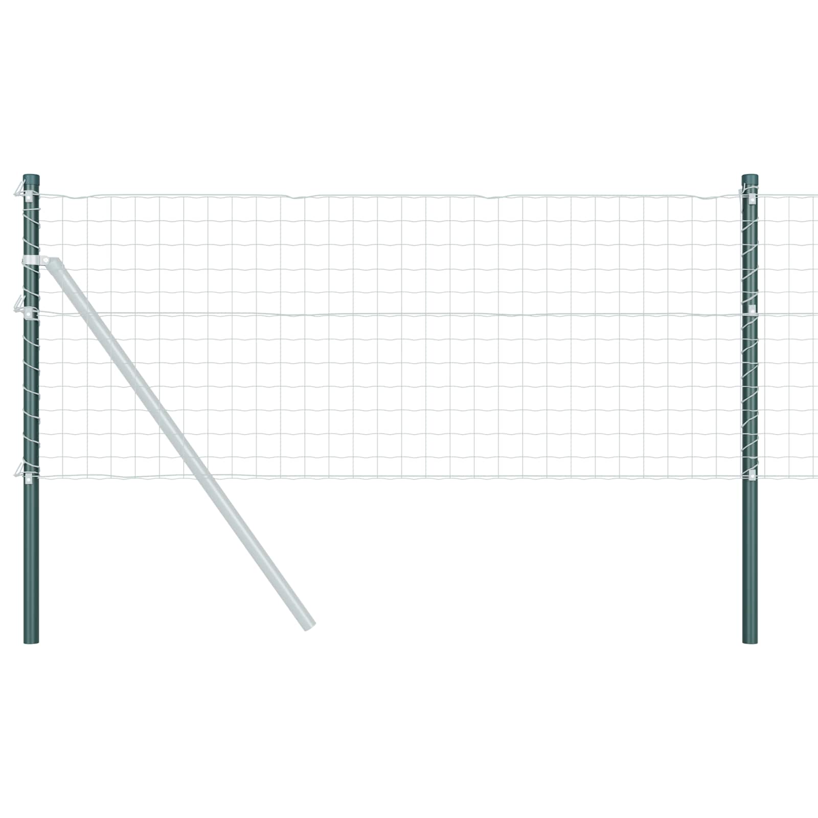 Afrasteringspaal 12 pcs Groen 80 cm Poedergecoat staal is nu te koop bij PeponiXL, paradijselijk wonen!