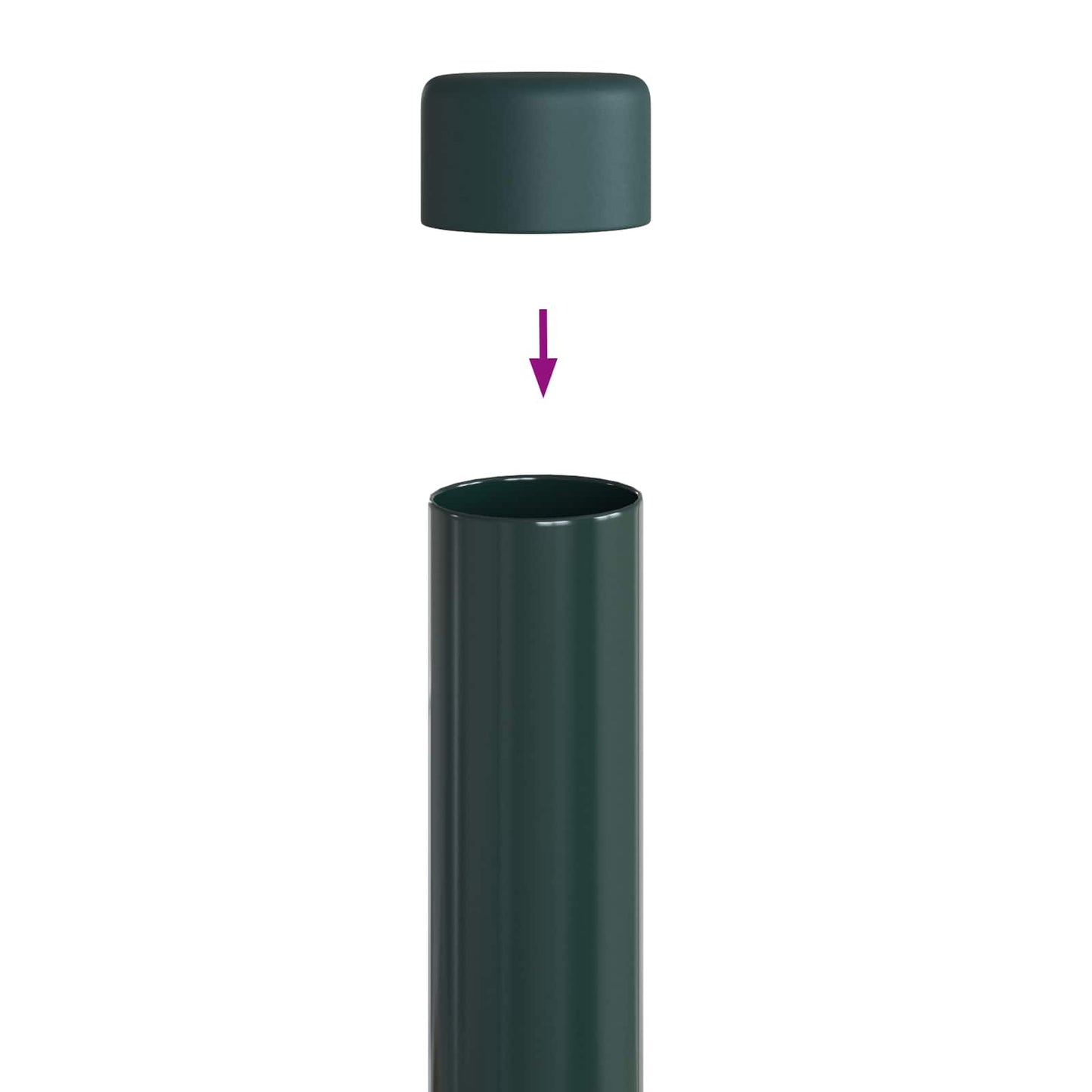 Afrasteringspaal 12 pcs Groen 90 cm Poedergecoat staal is nu te koop bij PeponiXL, paradijselijk wonen!