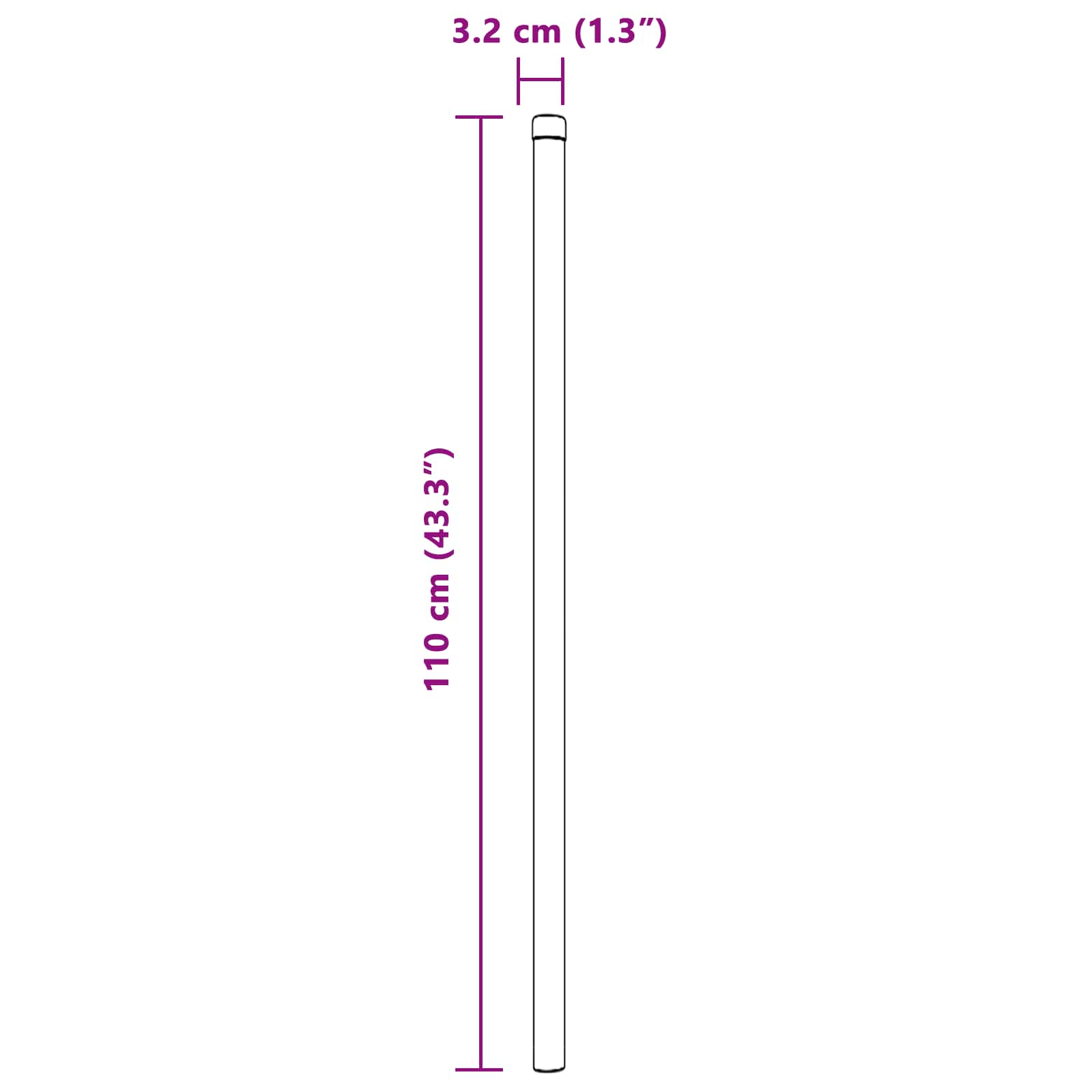Afrasteringspaal 2 pcs Groen 110 cm Poedergecoat staal is nu te koop bij PeponiXL, paradijselijk wonen!