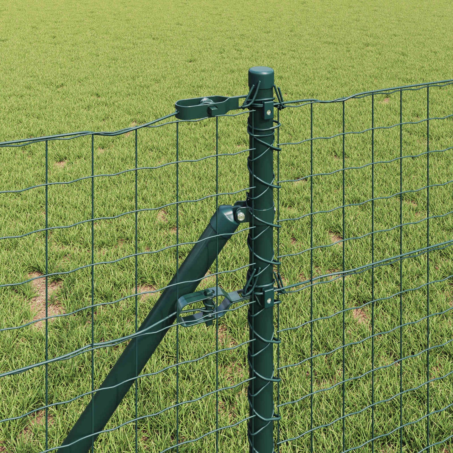 Afrasteringspaal 12 pcs Groen 120 cm Poedergecoat staal is nu te koop bij PeponiXL, paradijselijk wonen!