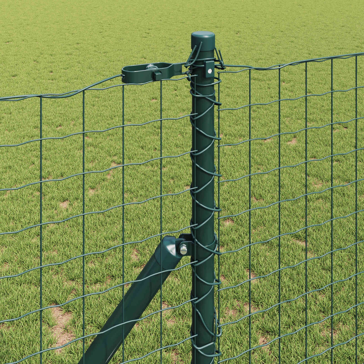 Afrasteringspaal 12 pcs Groen Poedergecoat staal is nu te koop bij PeponiXL, paradijselijk wonen!