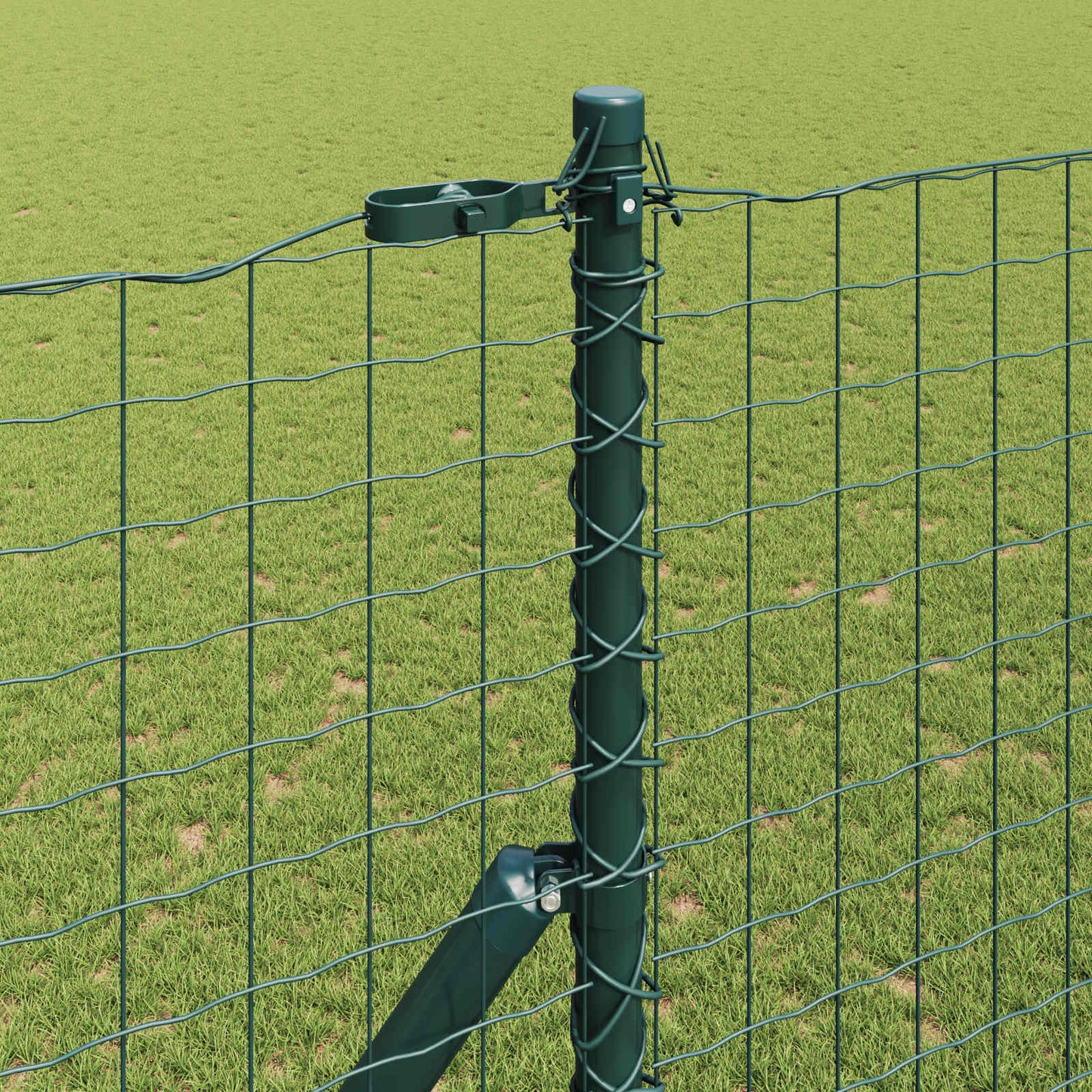 Afrasteringspaal 2 pcs Groen Poedergecoat staal is nu te koop bij PeponiXL, paradijselijk wonen!