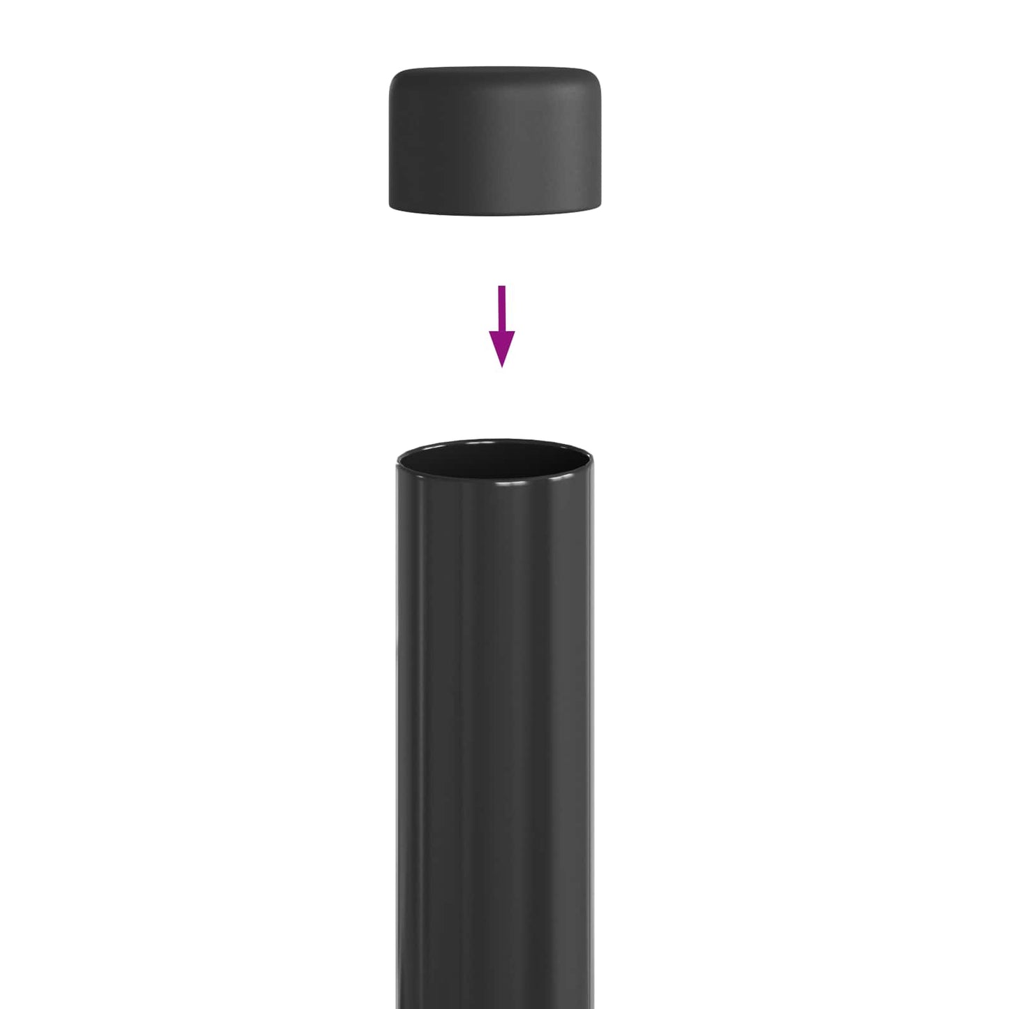 Afrasteringspaal 2 pcs Grijs 50 cm Poedergecoat staal is nu te koop bij PeponiXL, paradijselijk wonen!