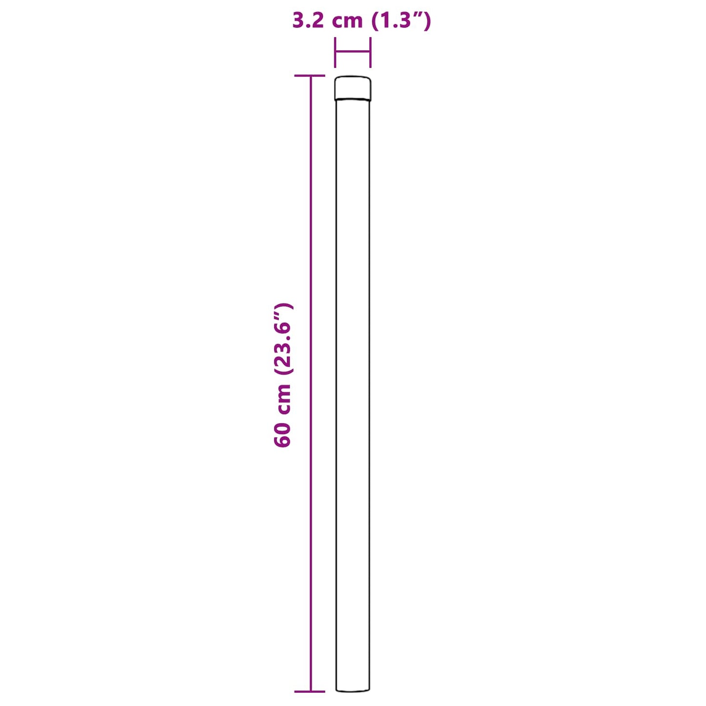Afrasteringspaal 2 pcs Grijs 60 cm Poedergecoat staal is nu te koop bij PeponiXL, paradijselijk wonen!