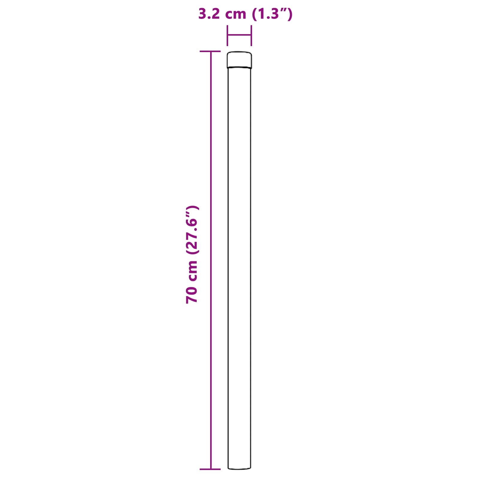 Afrasteringspaal 12 pcs Grijs 70 cm Poedergecoat staal is nu te koop bij PeponiXL, paradijselijk wonen!