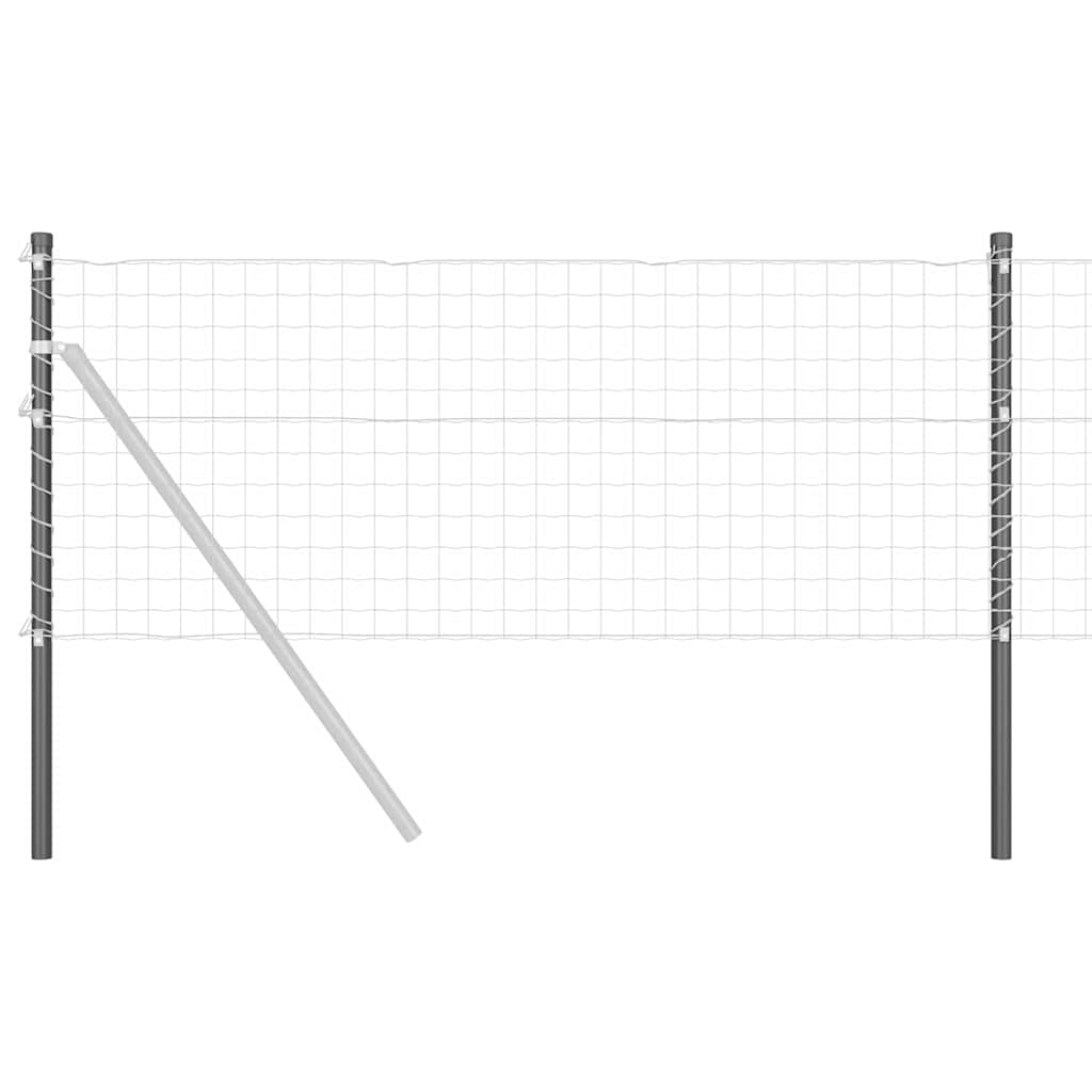Afrasteringspaal 2 pcs Grijs 80 cm Poedergecoat staal is nu te koop bij PeponiXL, paradijselijk wonen!