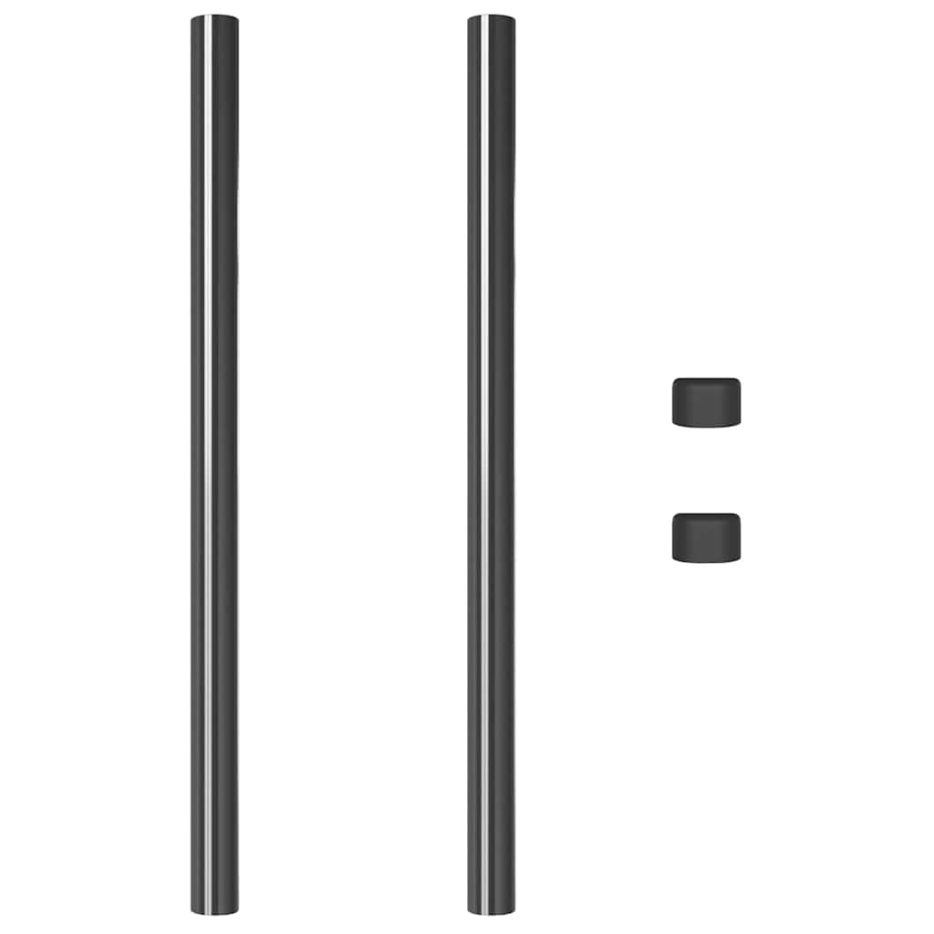 Afrasteringspaal 2 pcs Grijs 80 cm Poedergecoat staal is nu te koop bij PeponiXL, paradijselijk wonen!