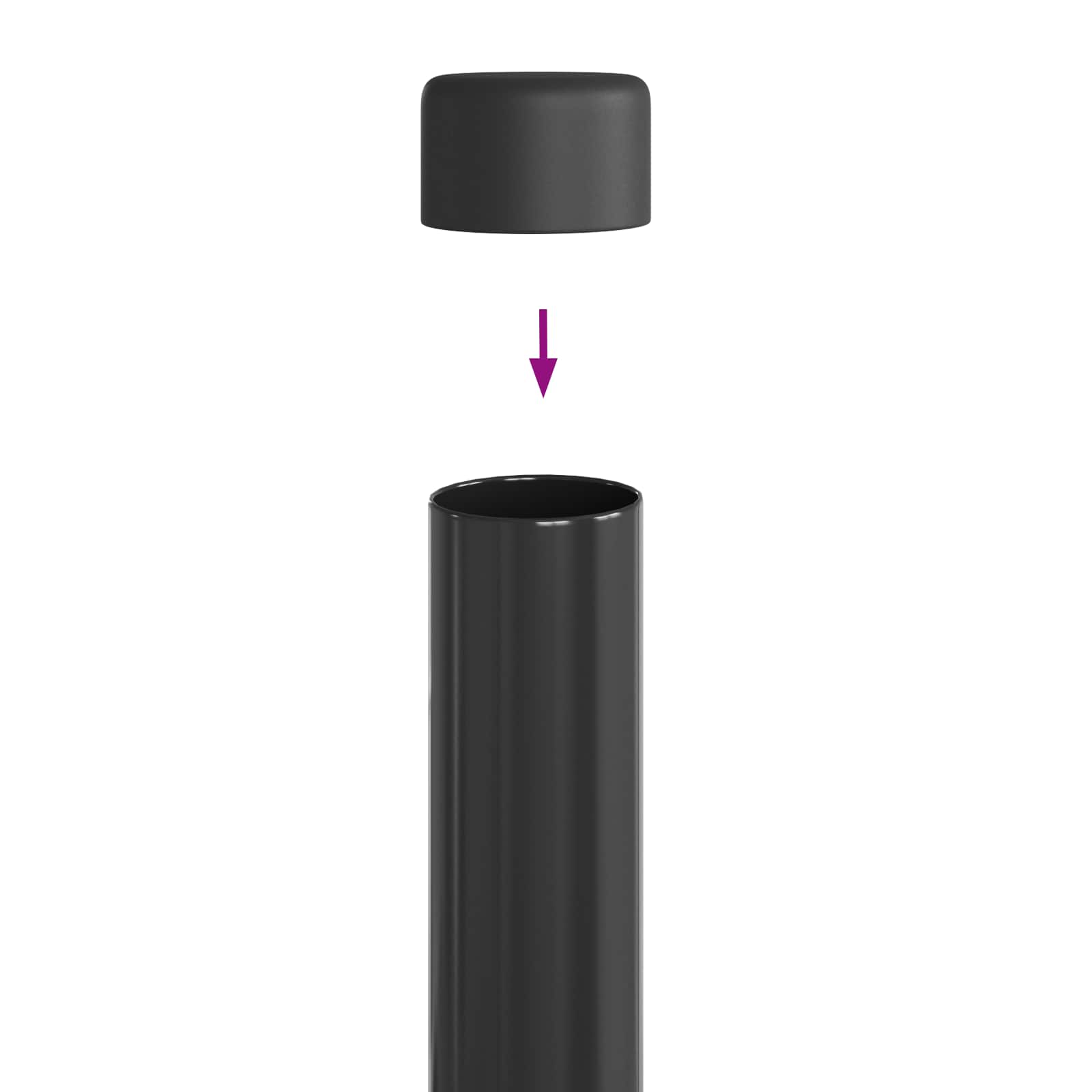Afrasteringspaal 2 pcs Grijs 100 cm Poedergecoat staal is nu te koop bij PeponiXL, paradijselijk wonen!