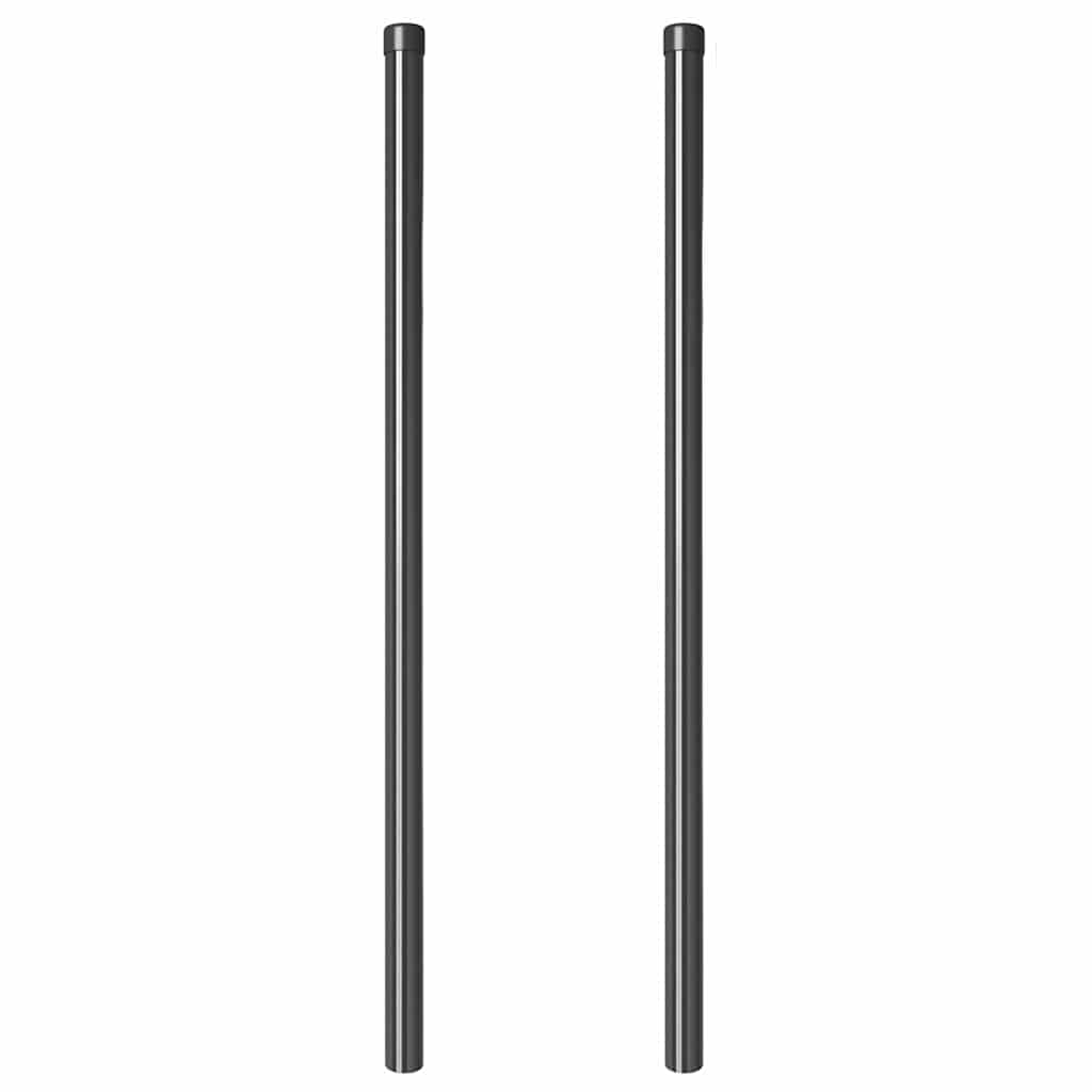 Afrasteringspaal 2 pcs Grijs 110 cm Poedergecoat staal is nu te koop bij PeponiXL, paradijselijk wonen!