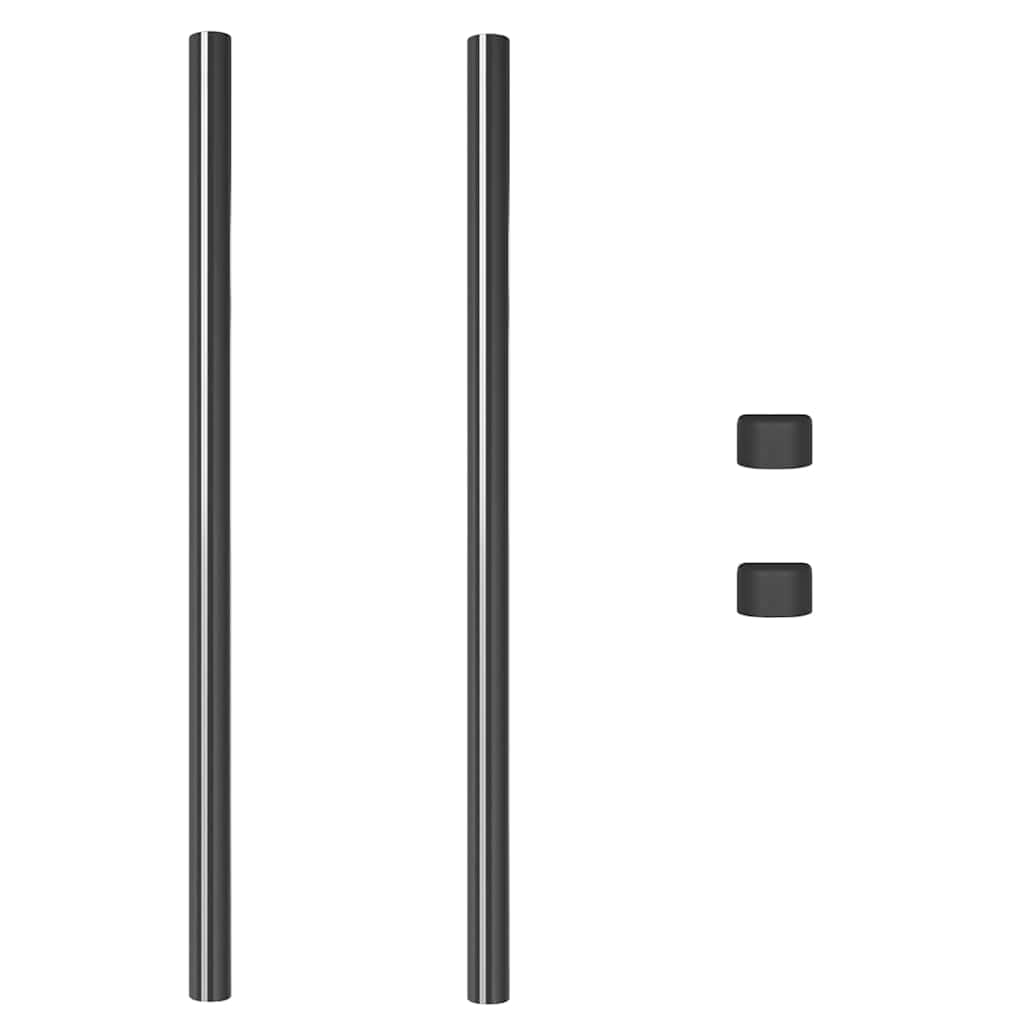 Afrasteringspaal 2 pcs Grijs 110 cm Poedergecoat staal is nu te koop bij PeponiXL, paradijselijk wonen!