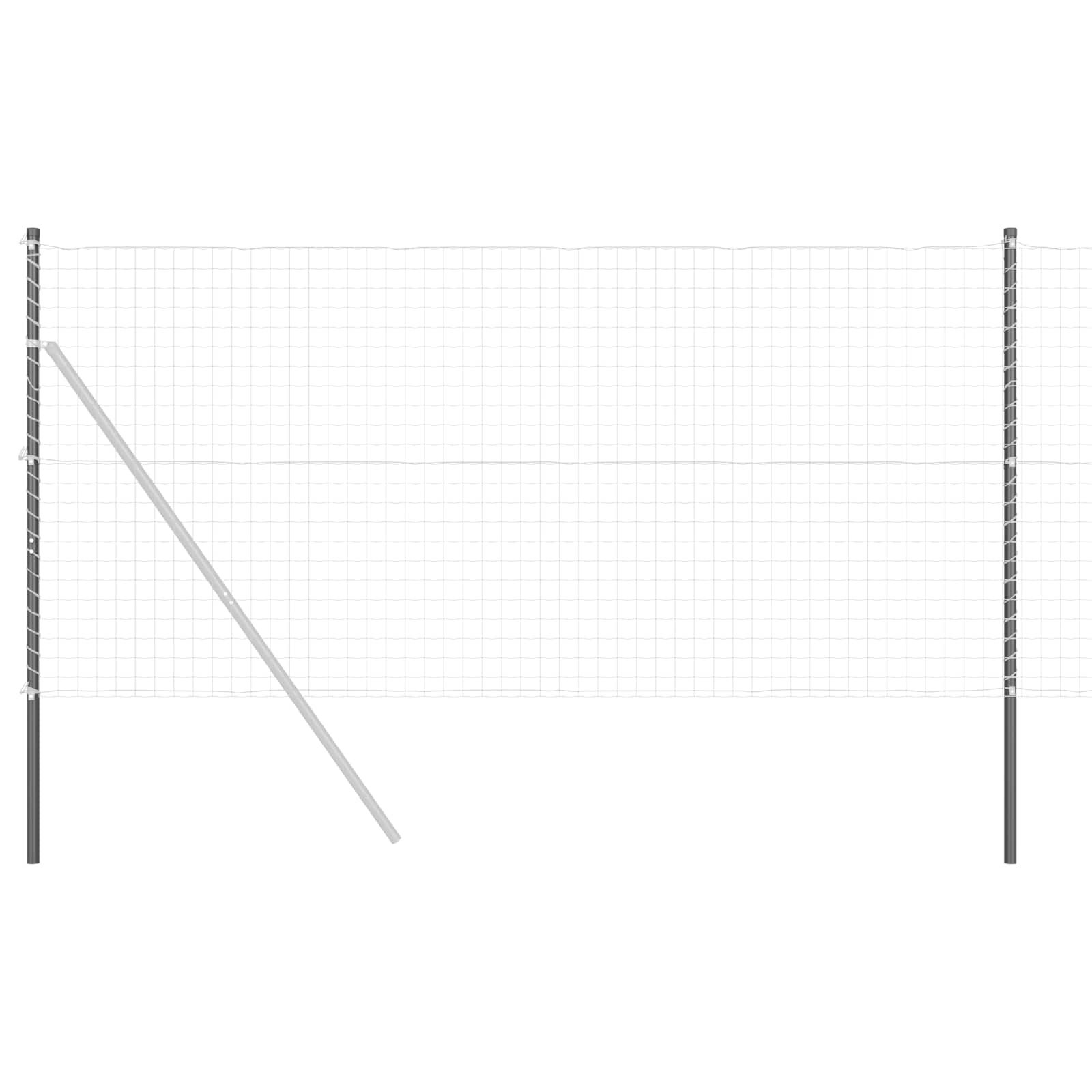 Afrasteringspaal 12 pcs Grijs Poedergecoat staal is nu te koop bij PeponiXL, paradijselijk wonen!