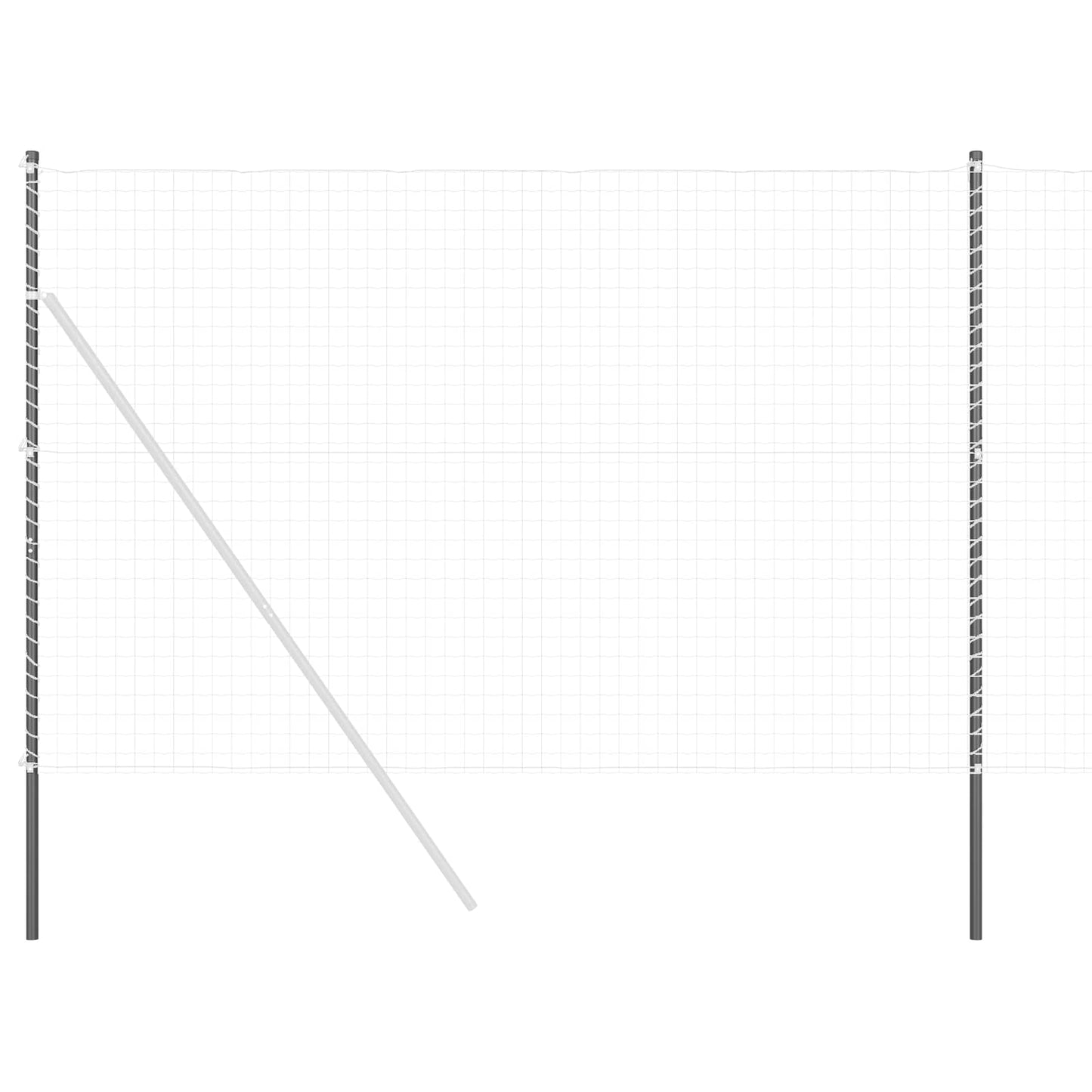 Afrasteringspaal 12 pcs Grijs Poedergecoat staal is nu te koop bij PeponiXL, paradijselijk wonen!