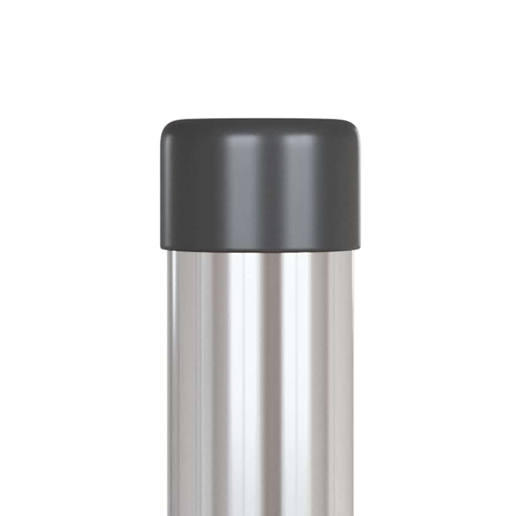 Afrasteringspaal 12 pcs Zilver 50 cm Poedergecoat staal is nu te koop bij PeponiXL, paradijselijk wonen!