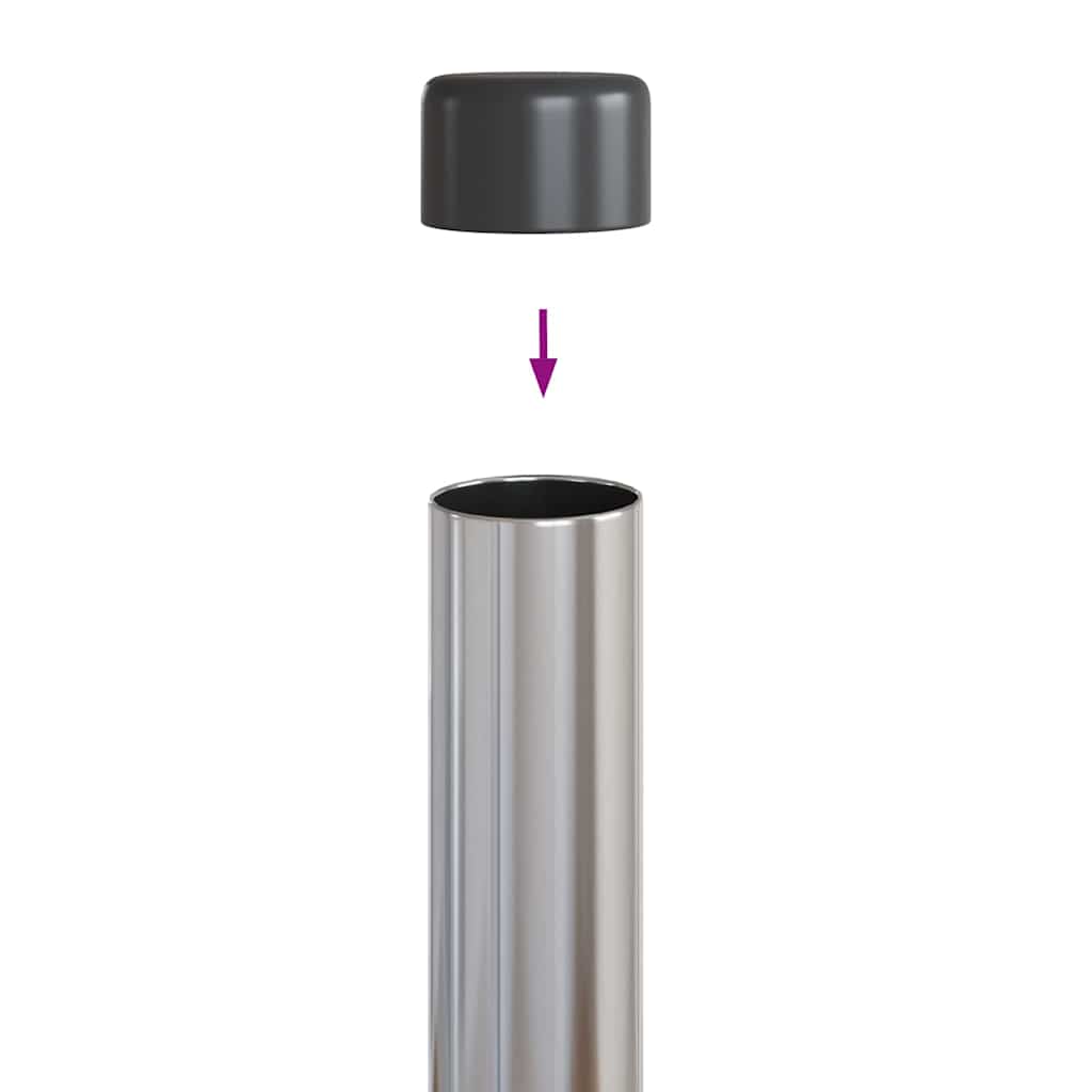 Afrasteringspaal 12 pcs Zilver 50 cm Poedergecoat staal is nu te koop bij PeponiXL, paradijselijk wonen!