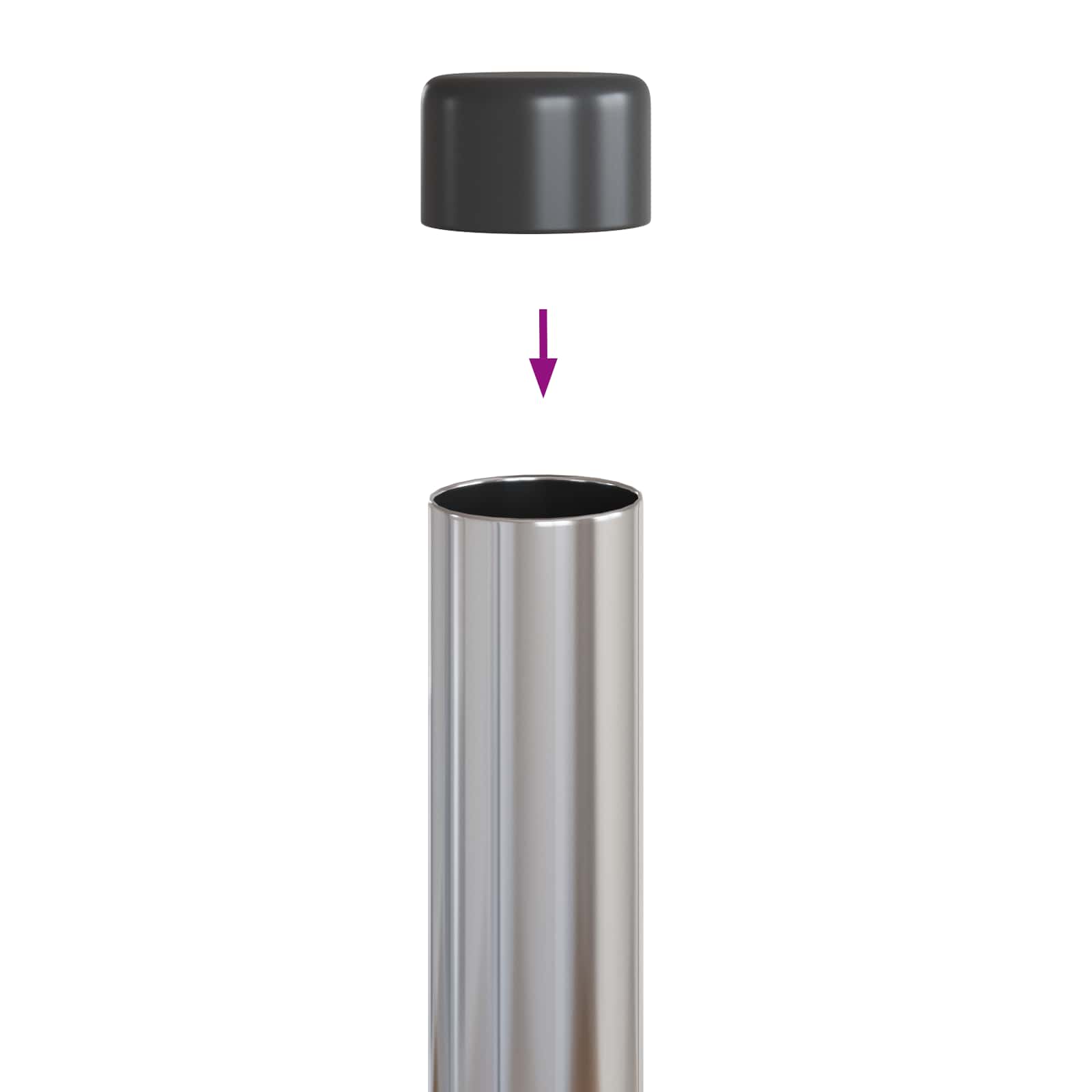 Afrasteringspaal 2 pcs Zilver 80 cm Poedergecoat staal is nu te koop bij PeponiXL, paradijselijk wonen!