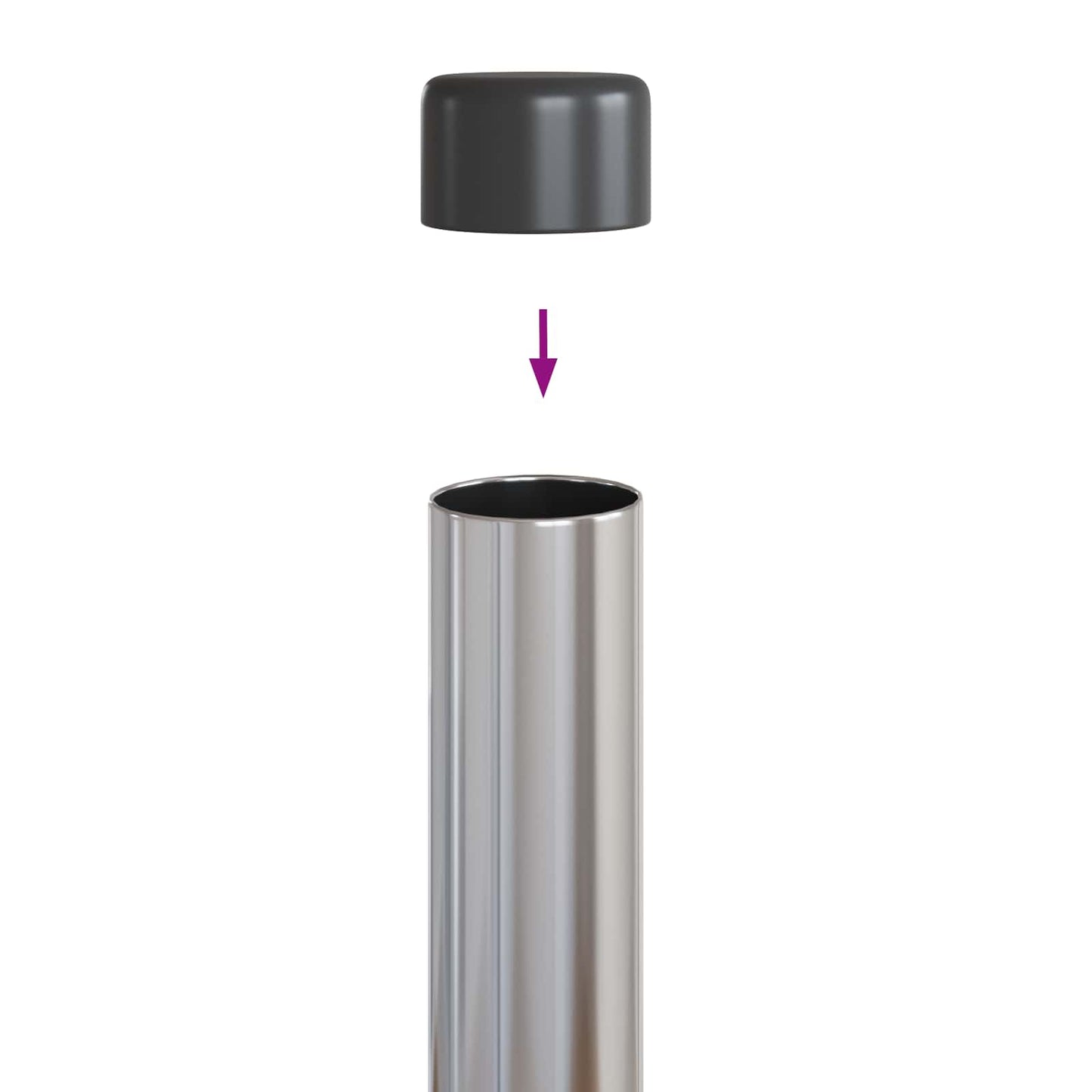 Afrasteringspaal 12 pcs Zilver 80 cm Poedergecoat staal is nu te koop bij PeponiXL, paradijselijk wonen!