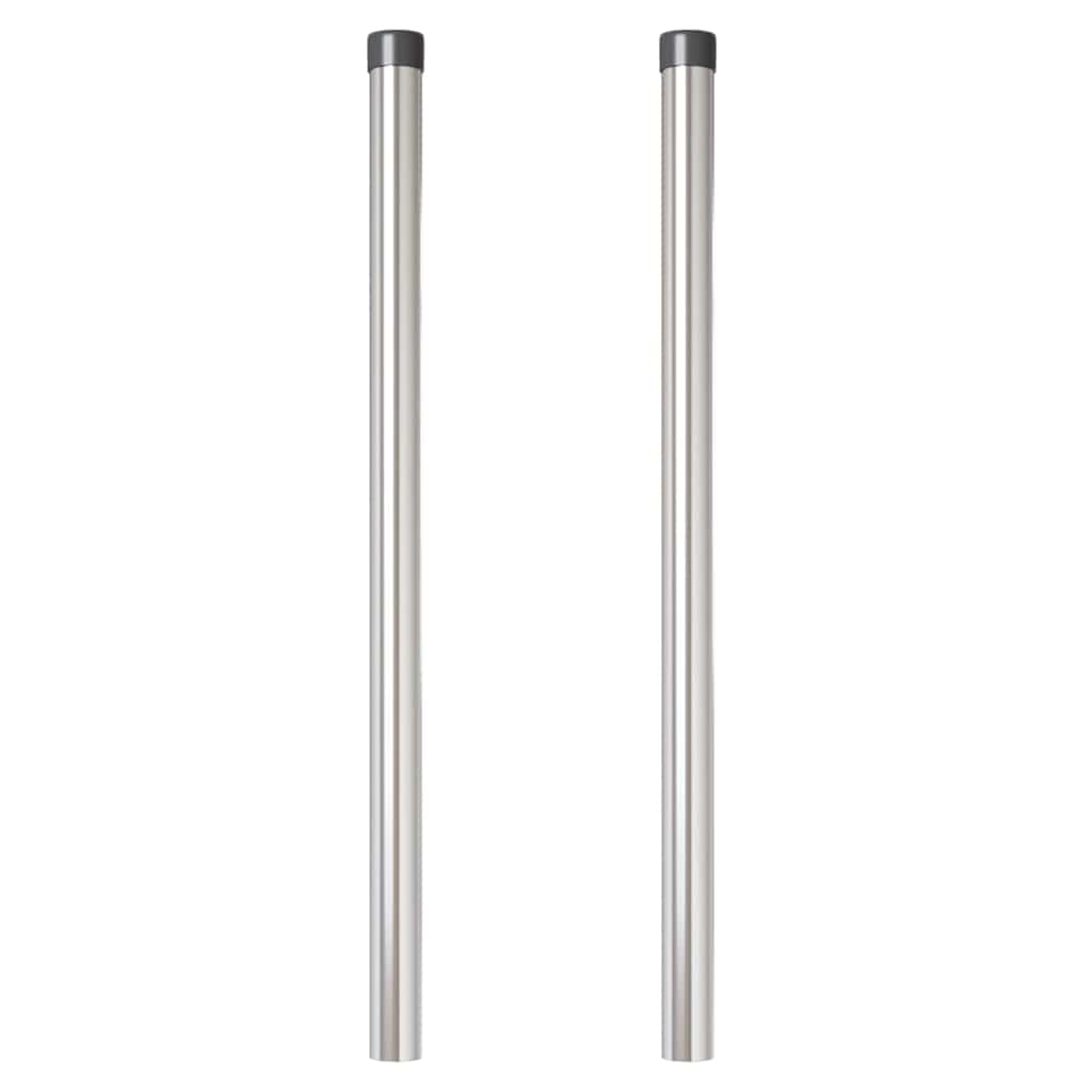 Afrasteringspaal 2 pcs Zilver 90 cm Poedergecoat staal is nu te koop bij PeponiXL, paradijselijk wonen!