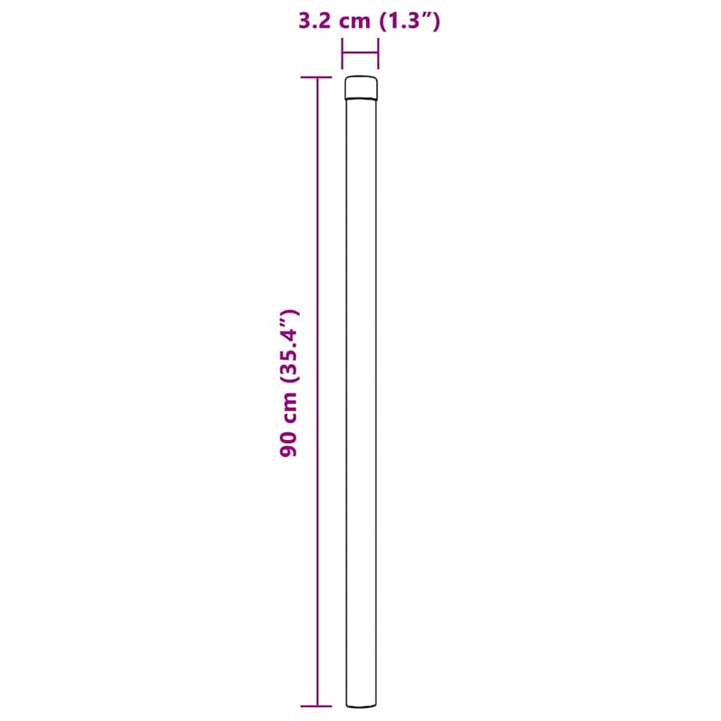 Afrasteringspaal 12 pcs Zilver 90 cm Poedergecoat staal is nu te koop bij PeponiXL, paradijselijk wonen!