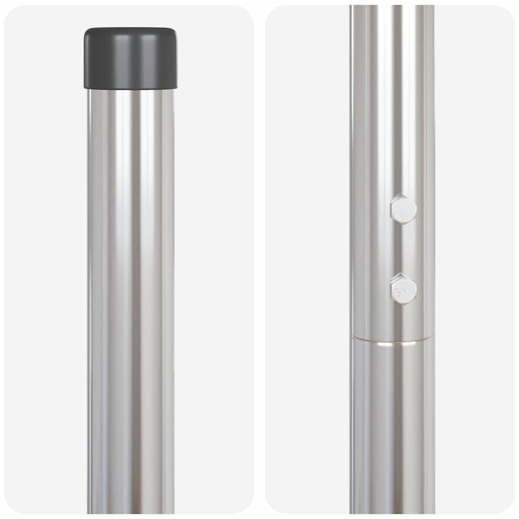 Afrasteringspaal 2 pcs Zilver Poedergecoat staal is nu te koop bij PeponiXL, paradijselijk wonen!