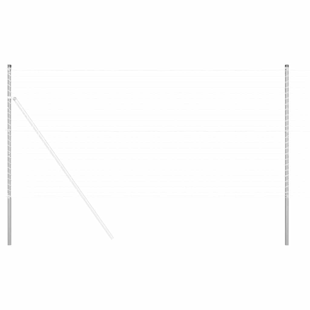 Afrasteringspaal 2 pcs Zilver Poedergecoat staal is nu te koop bij PeponiXL, paradijselijk wonen!