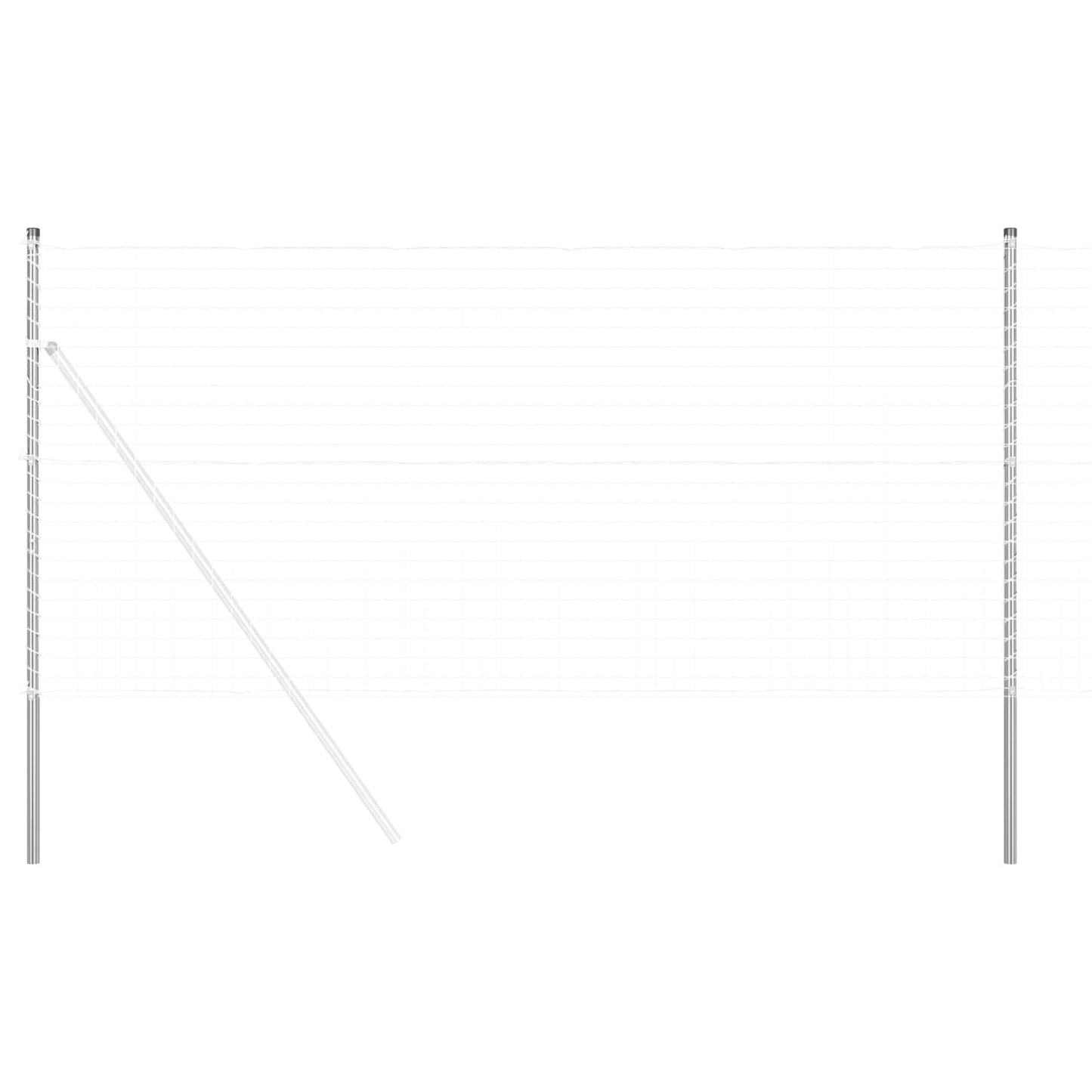 Afrasteringspaal 2 pcs Zilver Poedergecoat staal is nu te koop bij PeponiXL, paradijselijk wonen!