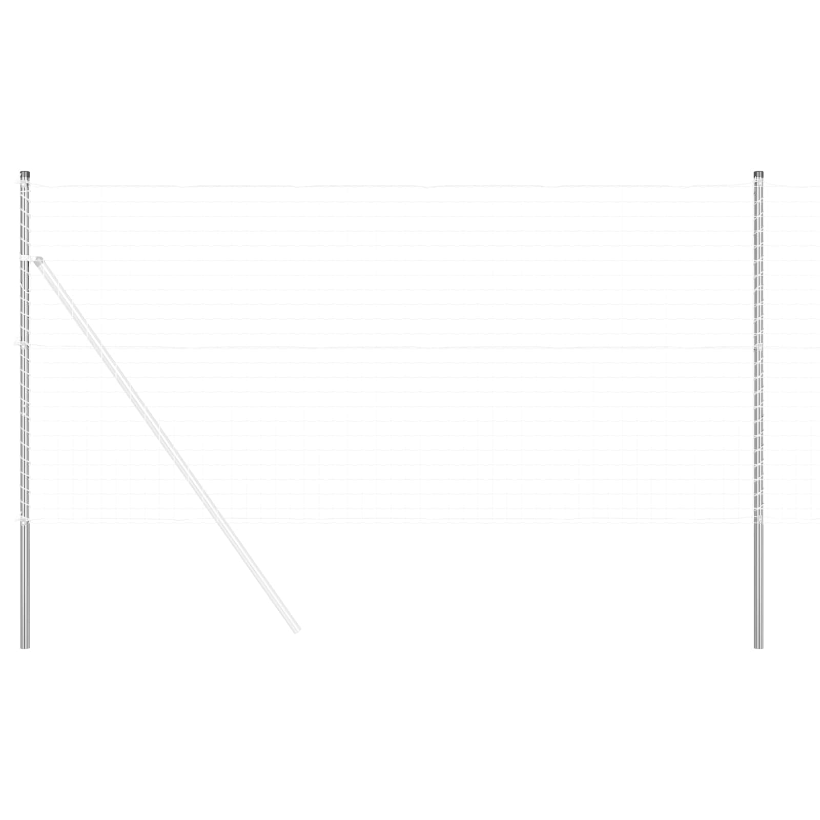 Afrasteringspaal 12 pcs Zilver Poedergecoat staal is nu te koop bij PeponiXL, paradijselijk wonen!